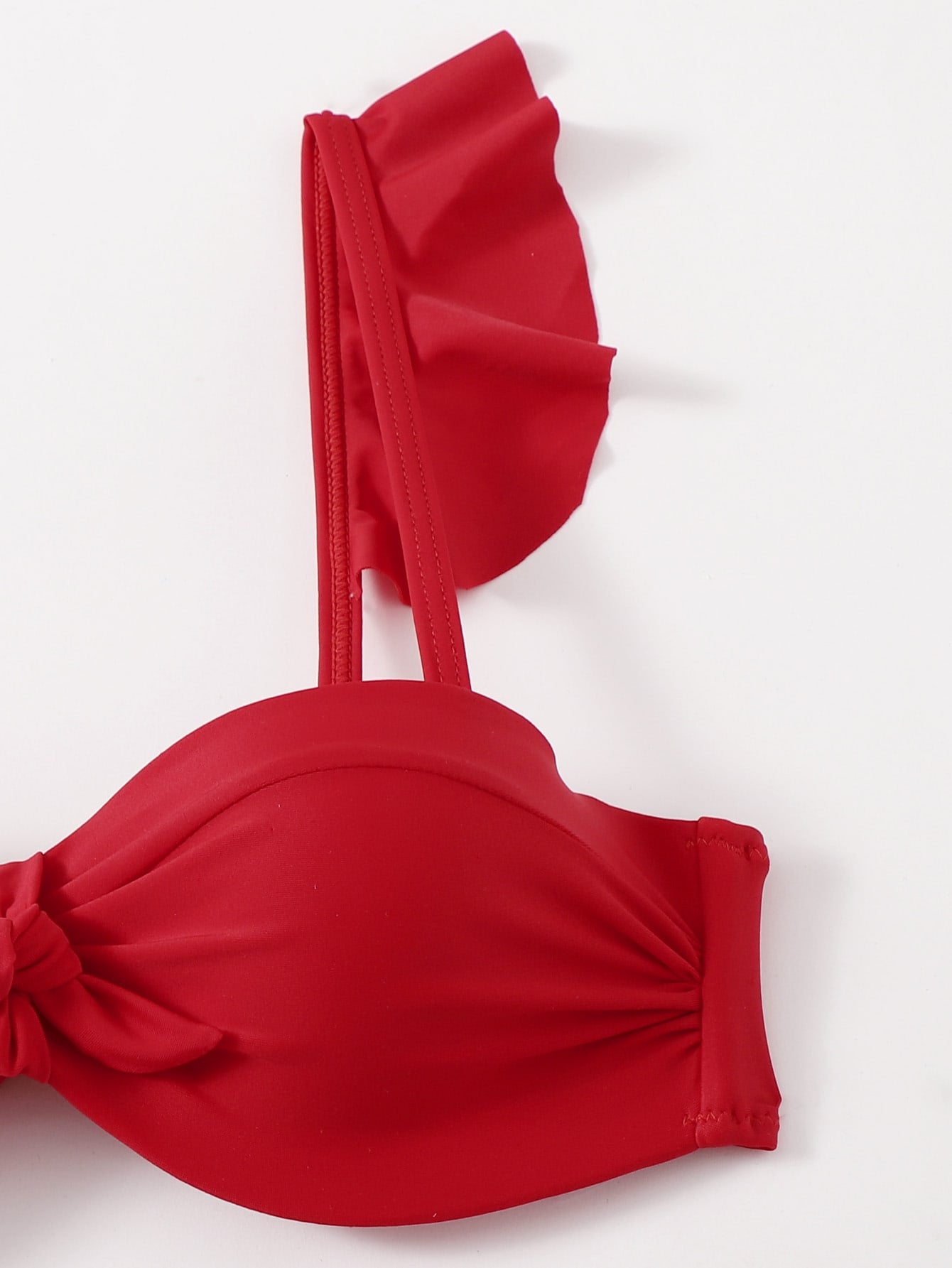 Striped Bikini With Ruffles And Adjustable Sides