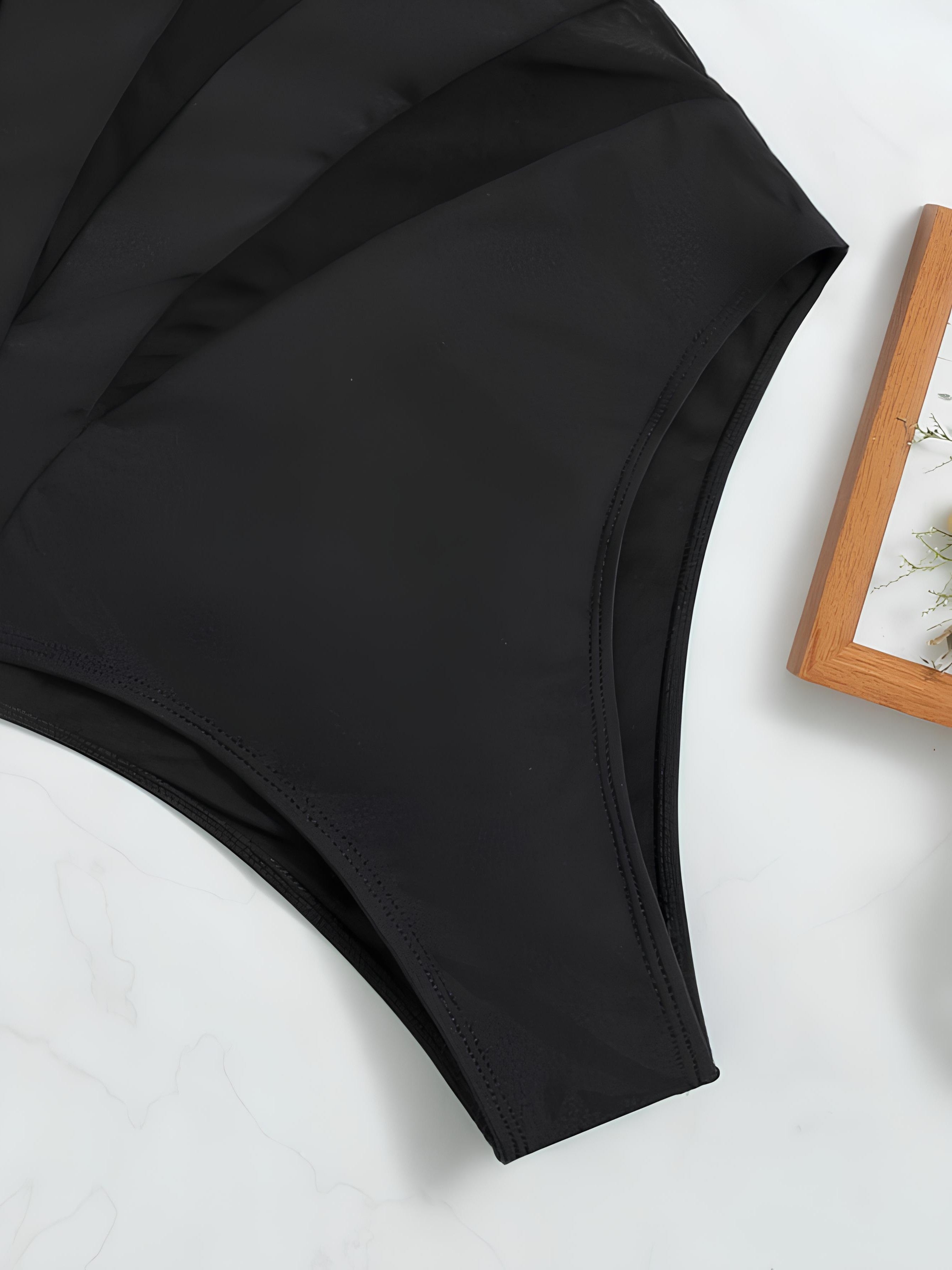 Asymmetrical Swimsuit With Cutouts And Strategic Sheer Panels