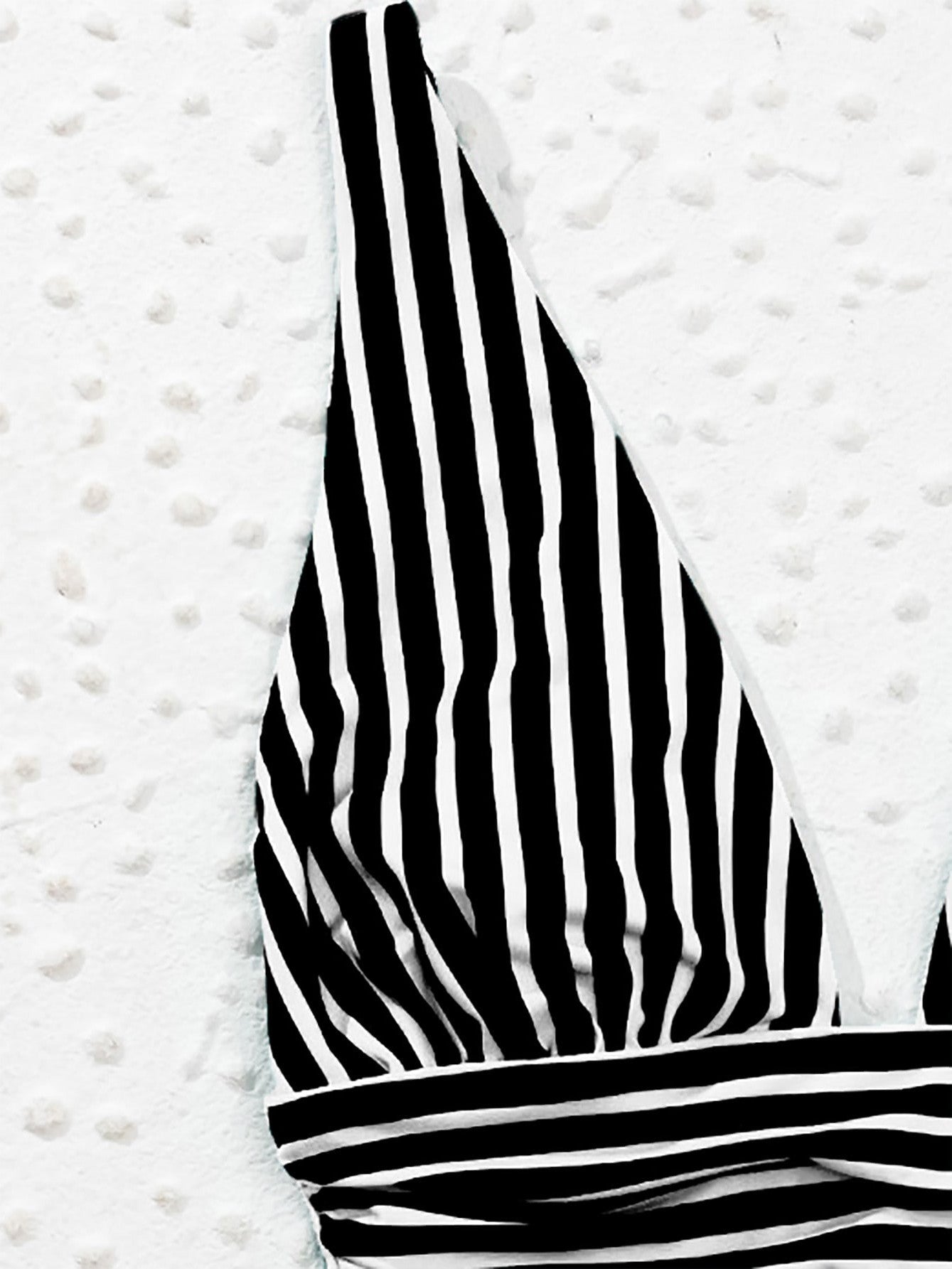 Striped Printed Swimsuit With V-Neckline And Defined Waist