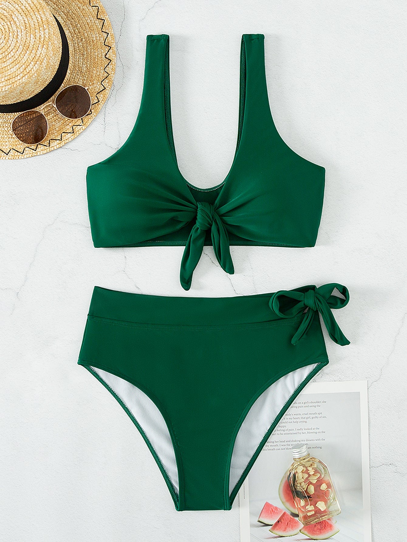 High-Waisted Bikini With Front And Side Tie