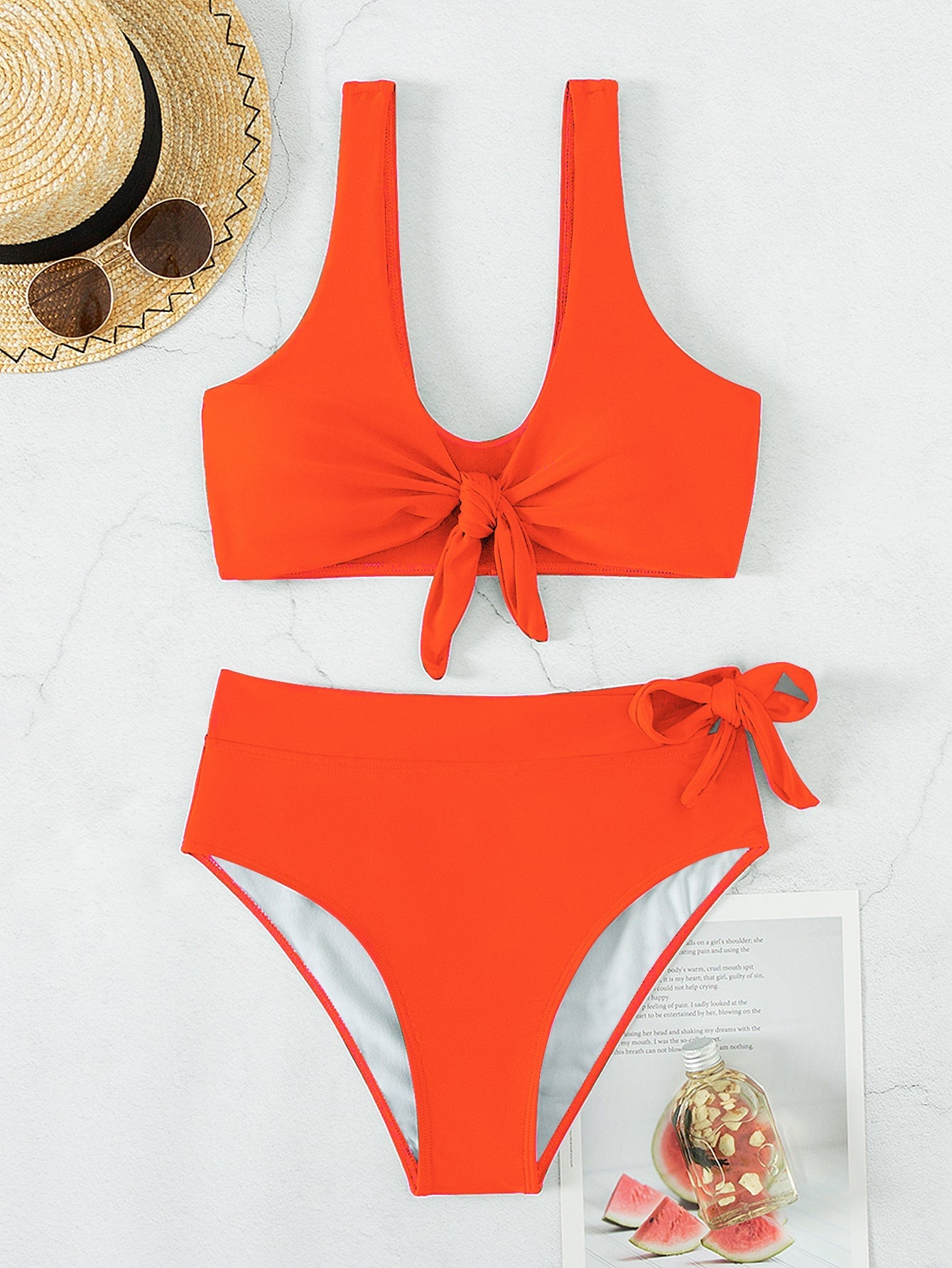 High-Waisted Bikini With Front And Side Tie