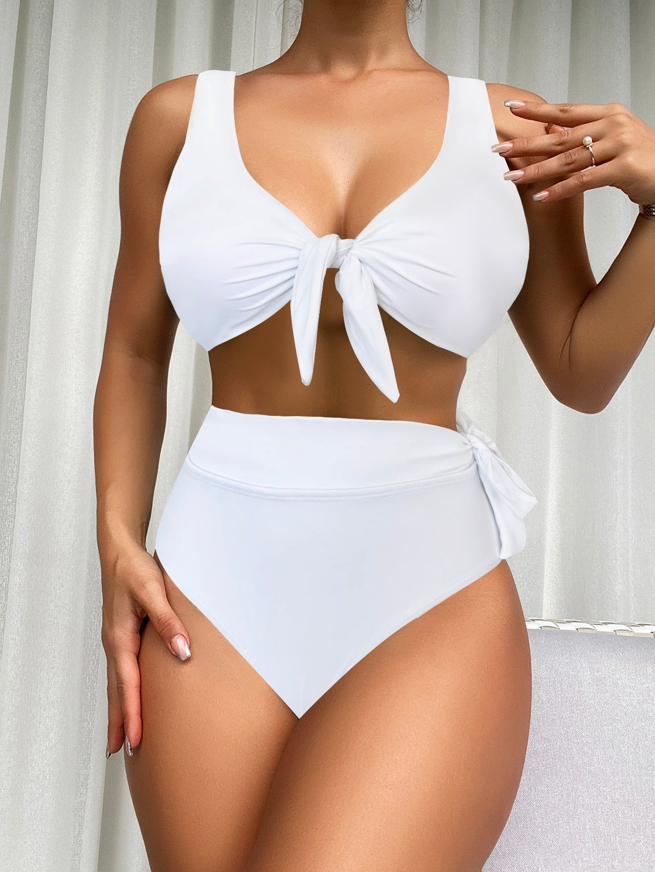 High-Waisted Bikini With Front And Side Tie