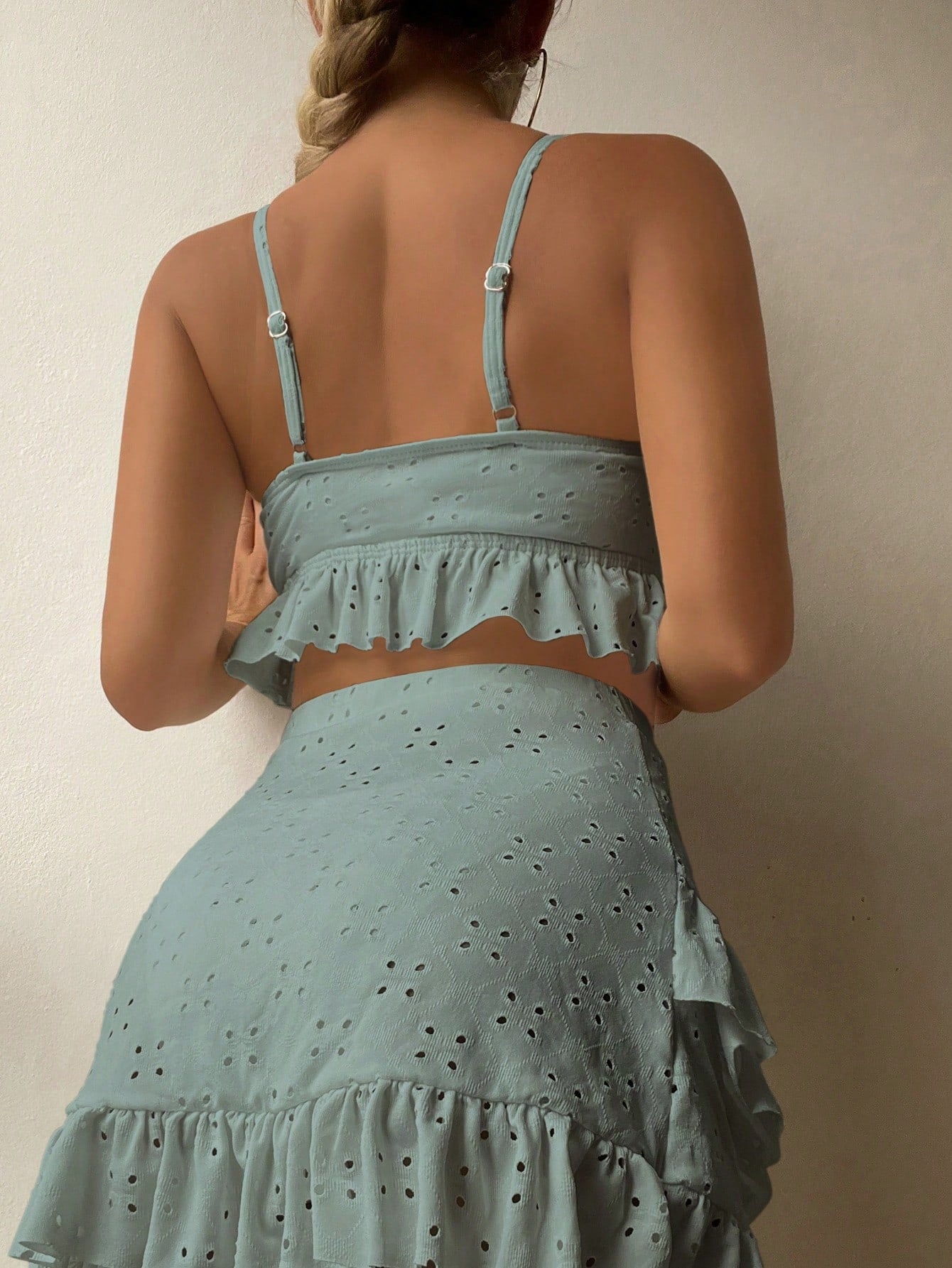 Cover-Up With Ruffles And String Bikini Bottom