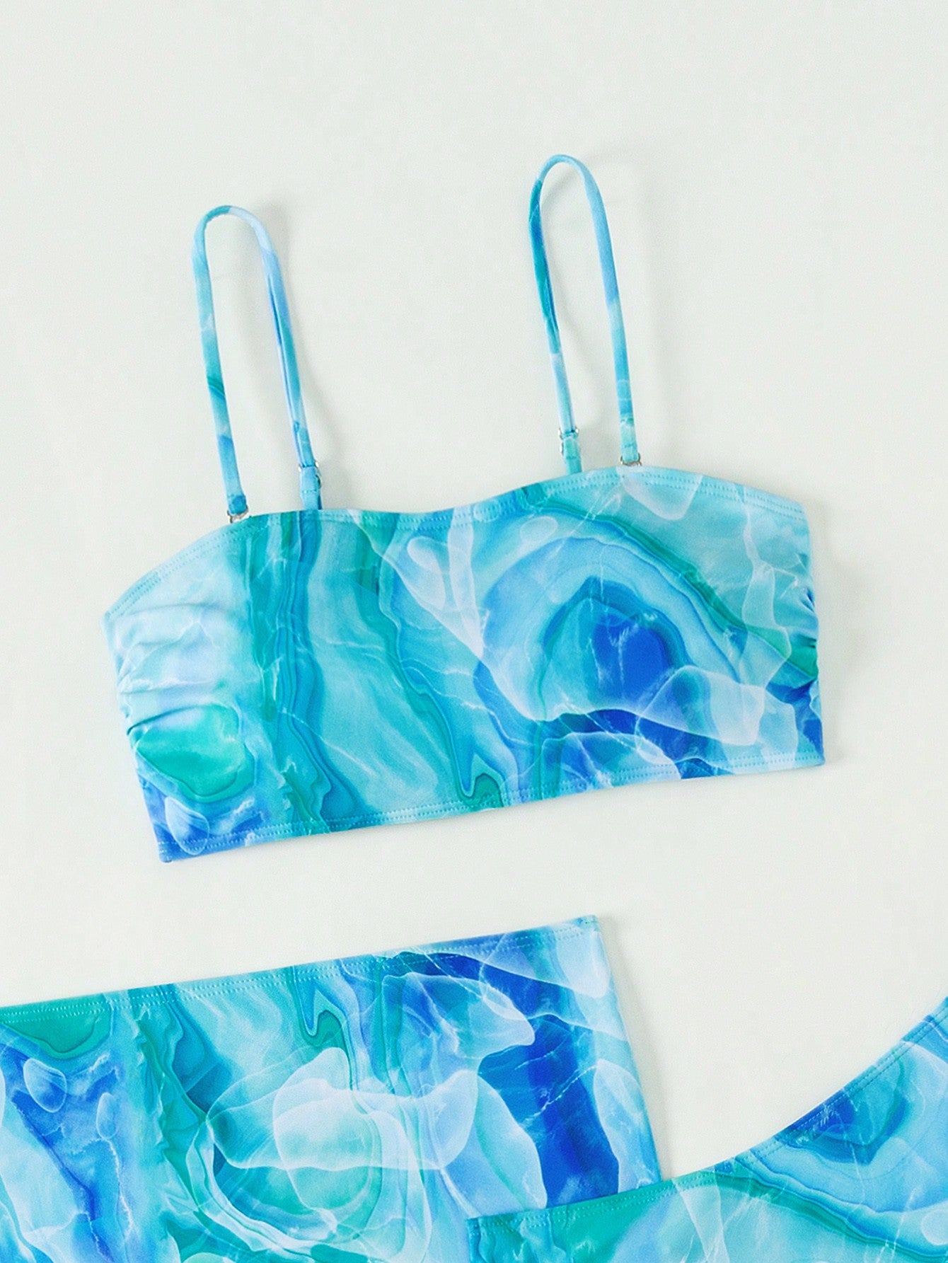 Bikini And Long Printed Flowing Cover-Up Set