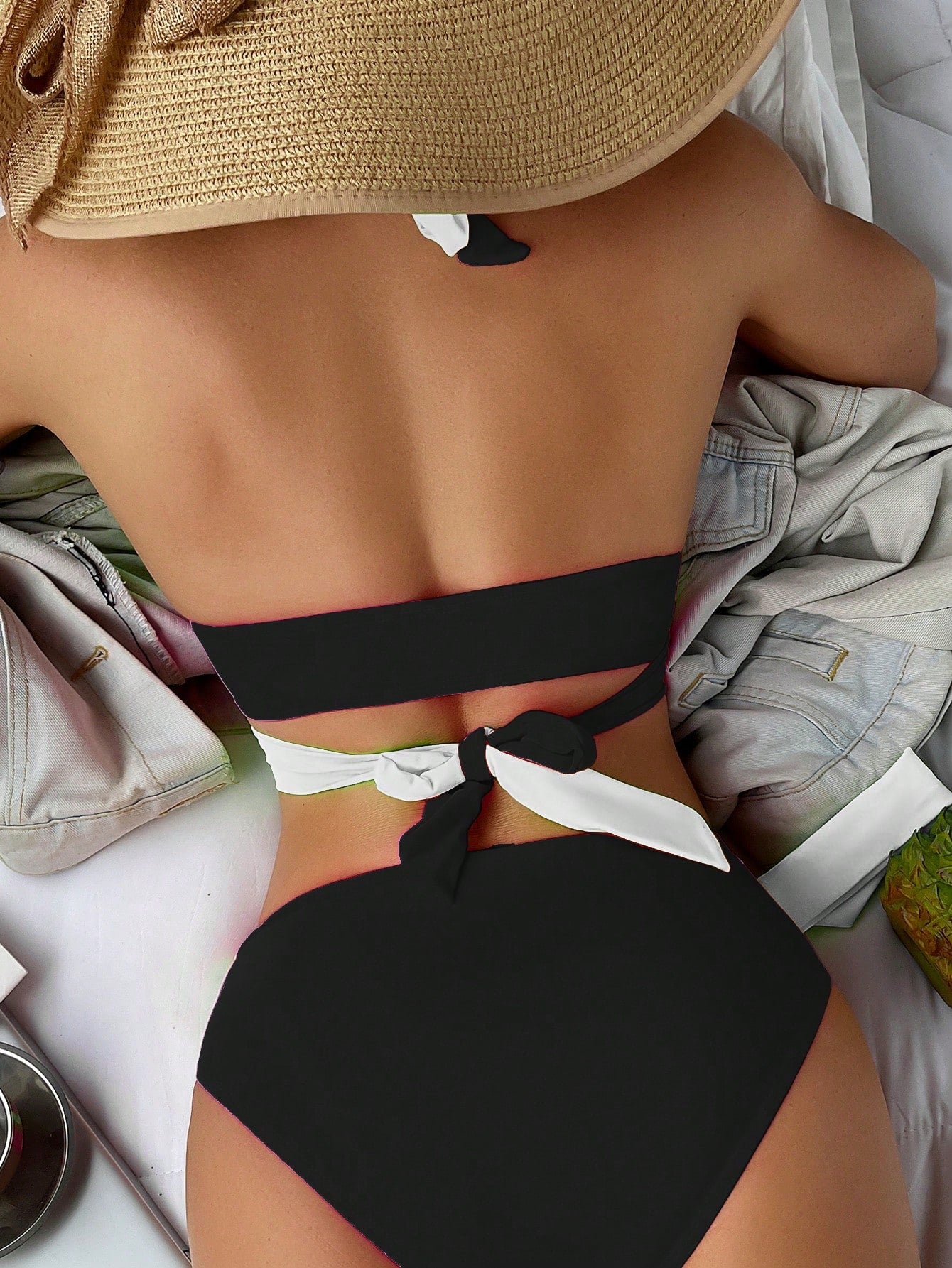 High-Waisted Bikini With Asymmetrical Band And Buckle