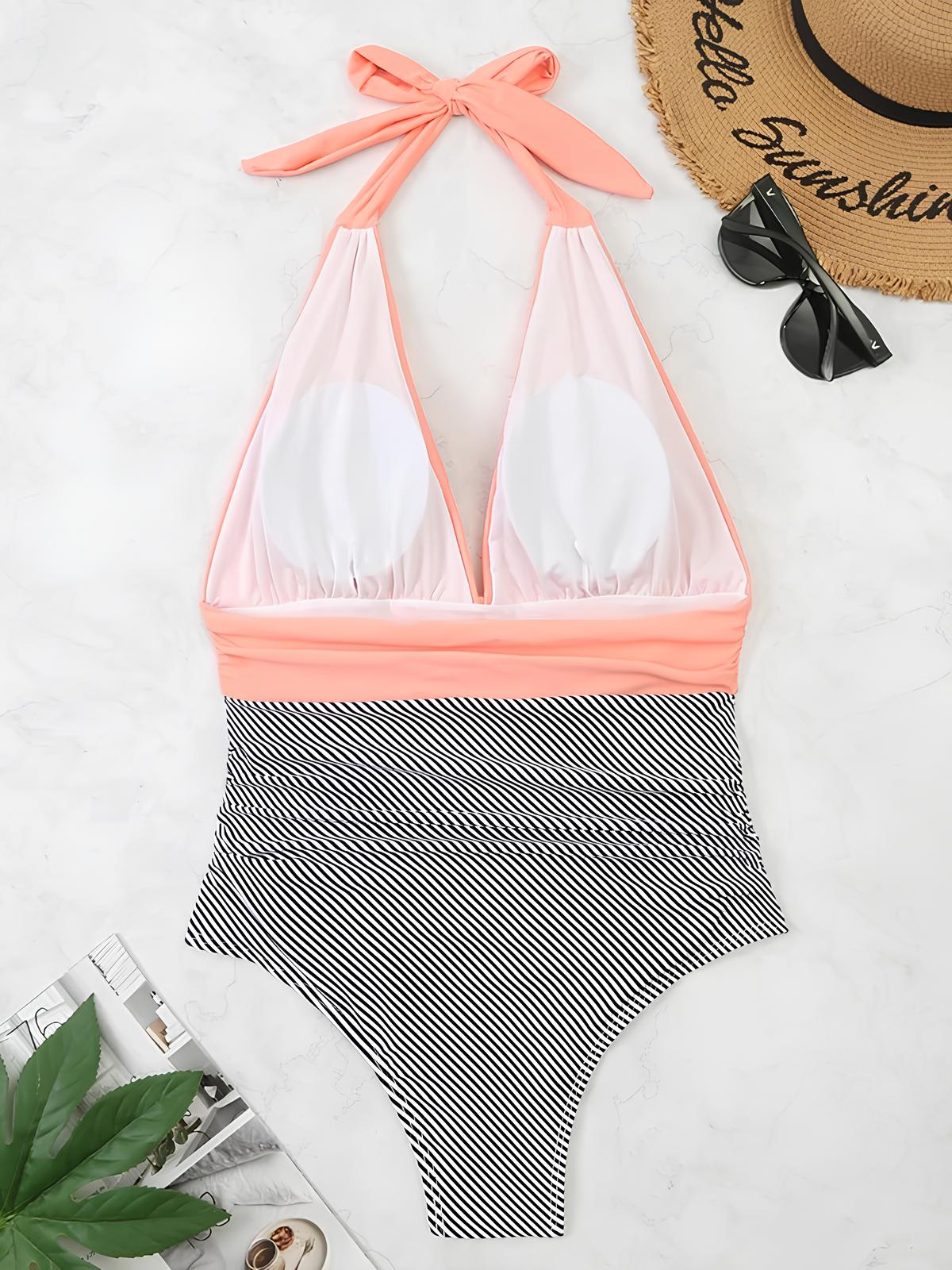 Swimsuit With Deep V-Neckline And Draped Fit