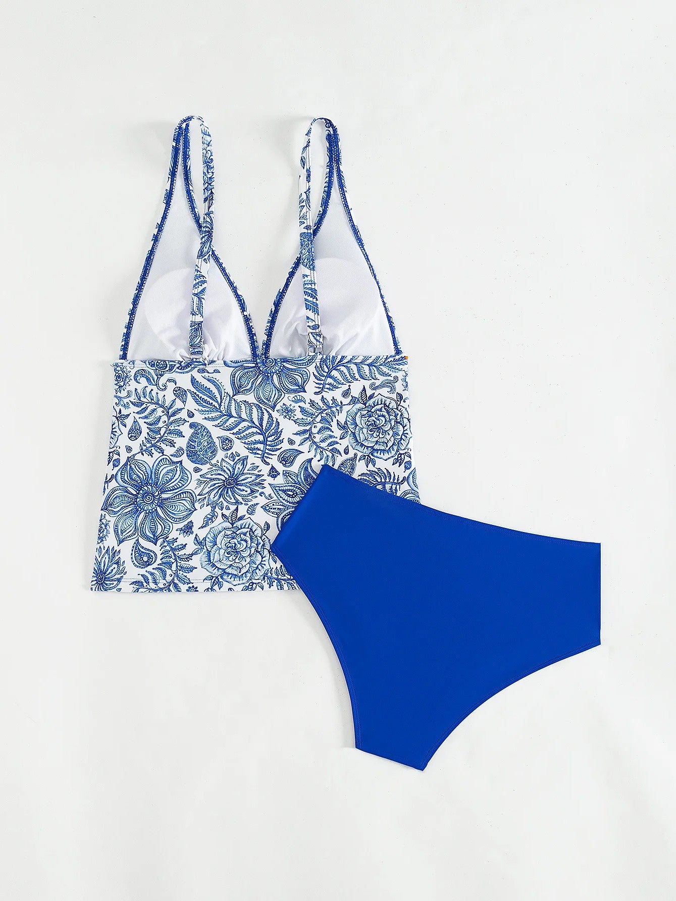 Printed Tankini With V-Neckline And Removable Padding