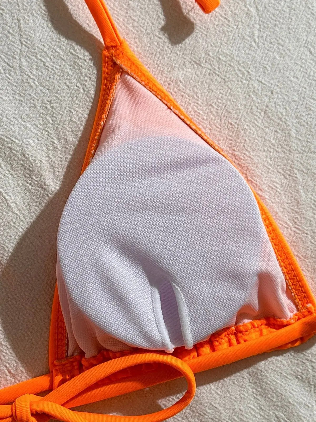 Triangle Bikini Set With Textured Long-Sleeve Top