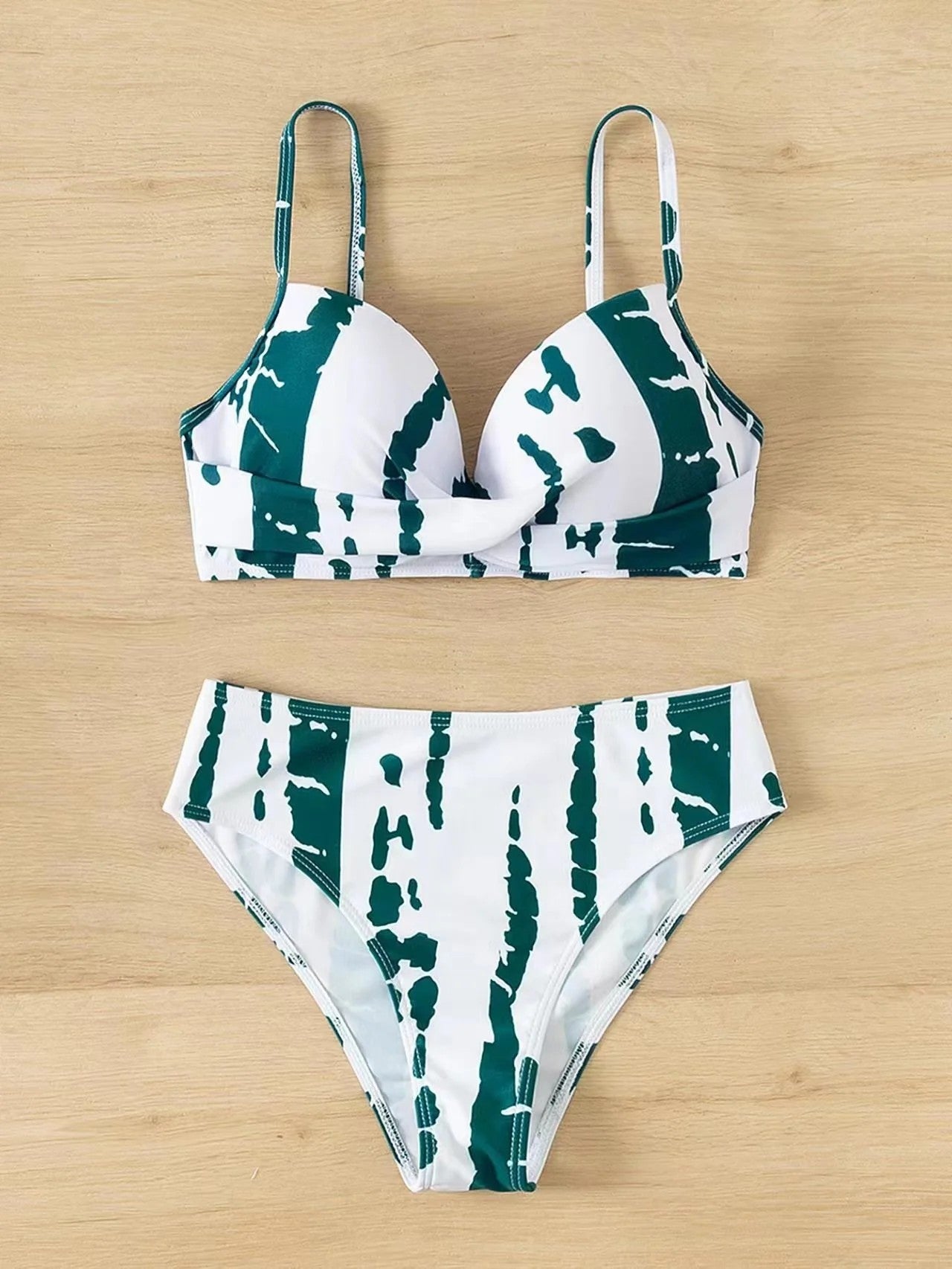 Printed Bikini With Structured Top And Twisted Detail