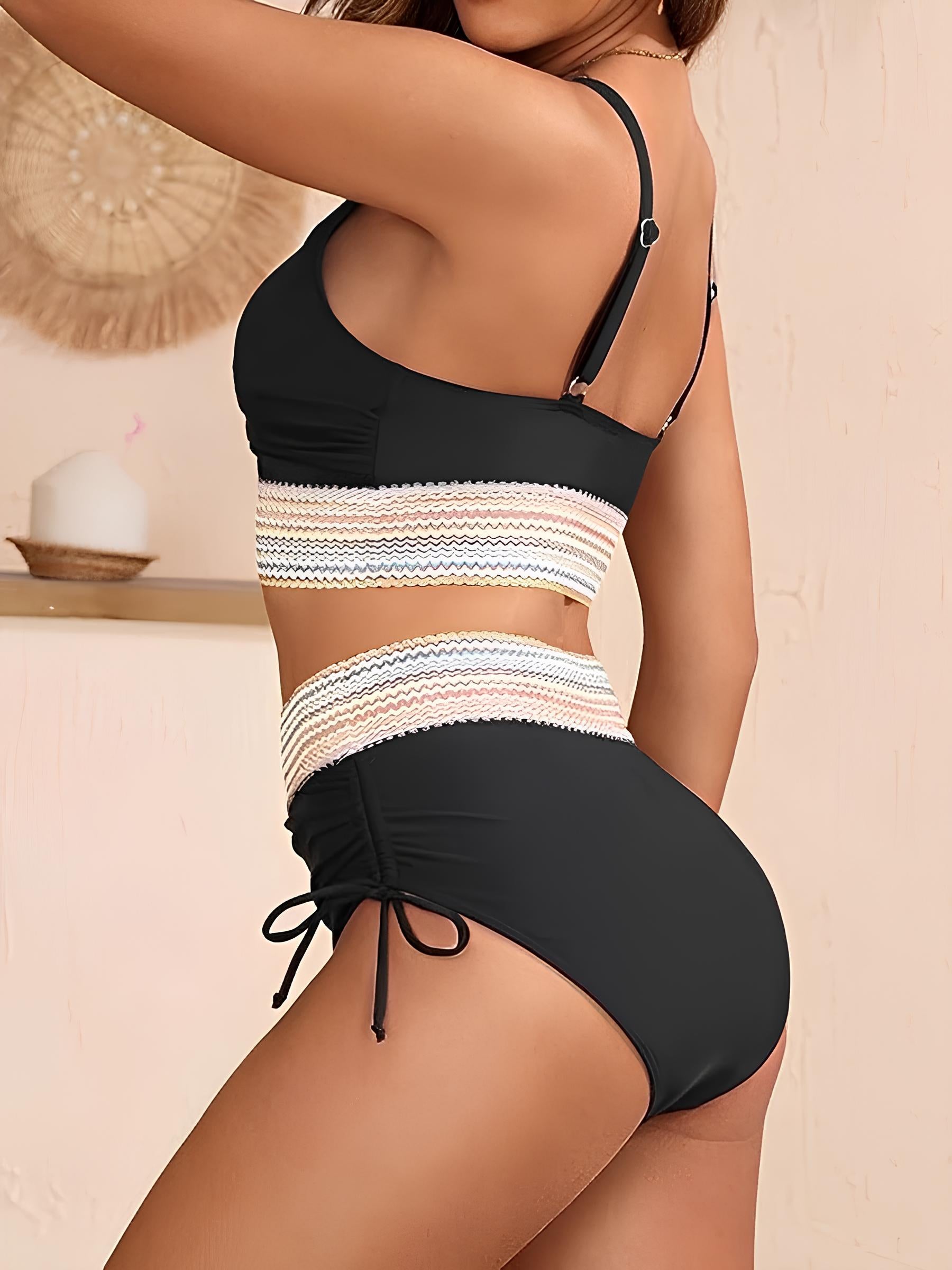 High-Waisted Bikini With Side Tie And Crossed Top