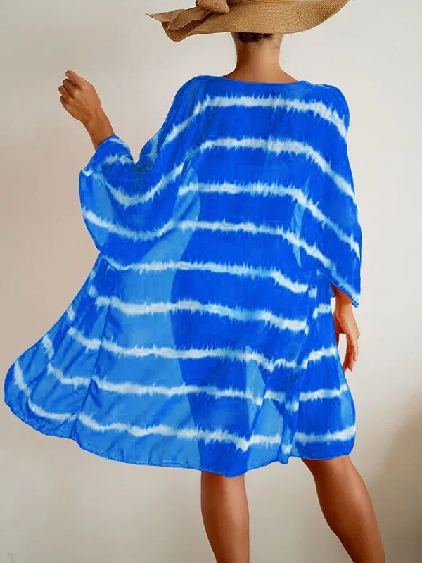 Strapless Bikini And Printed Cover-Up Set