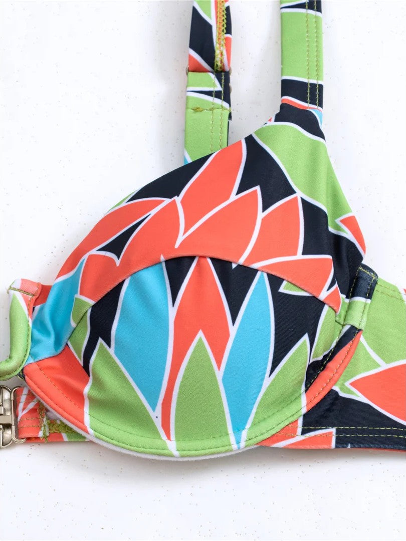 Printed Bikini With Structured Padding And Side Tie