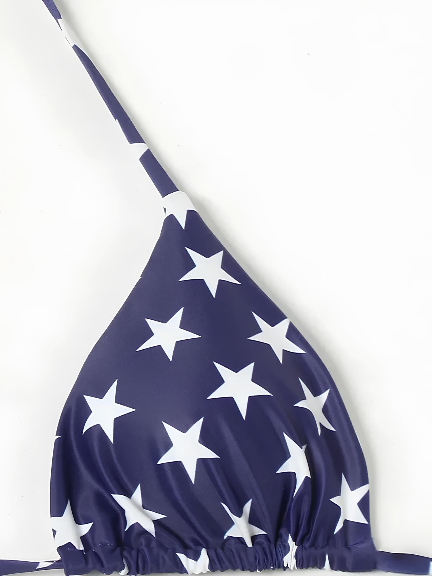 Printed Triangle Bikini With Side Tie