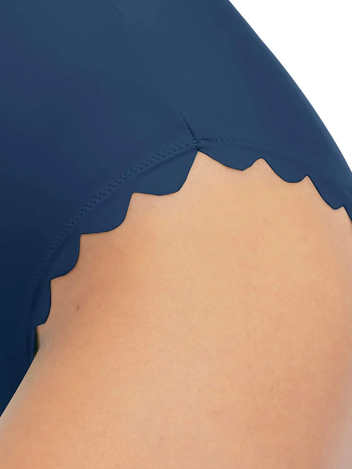 Swimsuit With V-Neckline And Delicate Wavy Trim