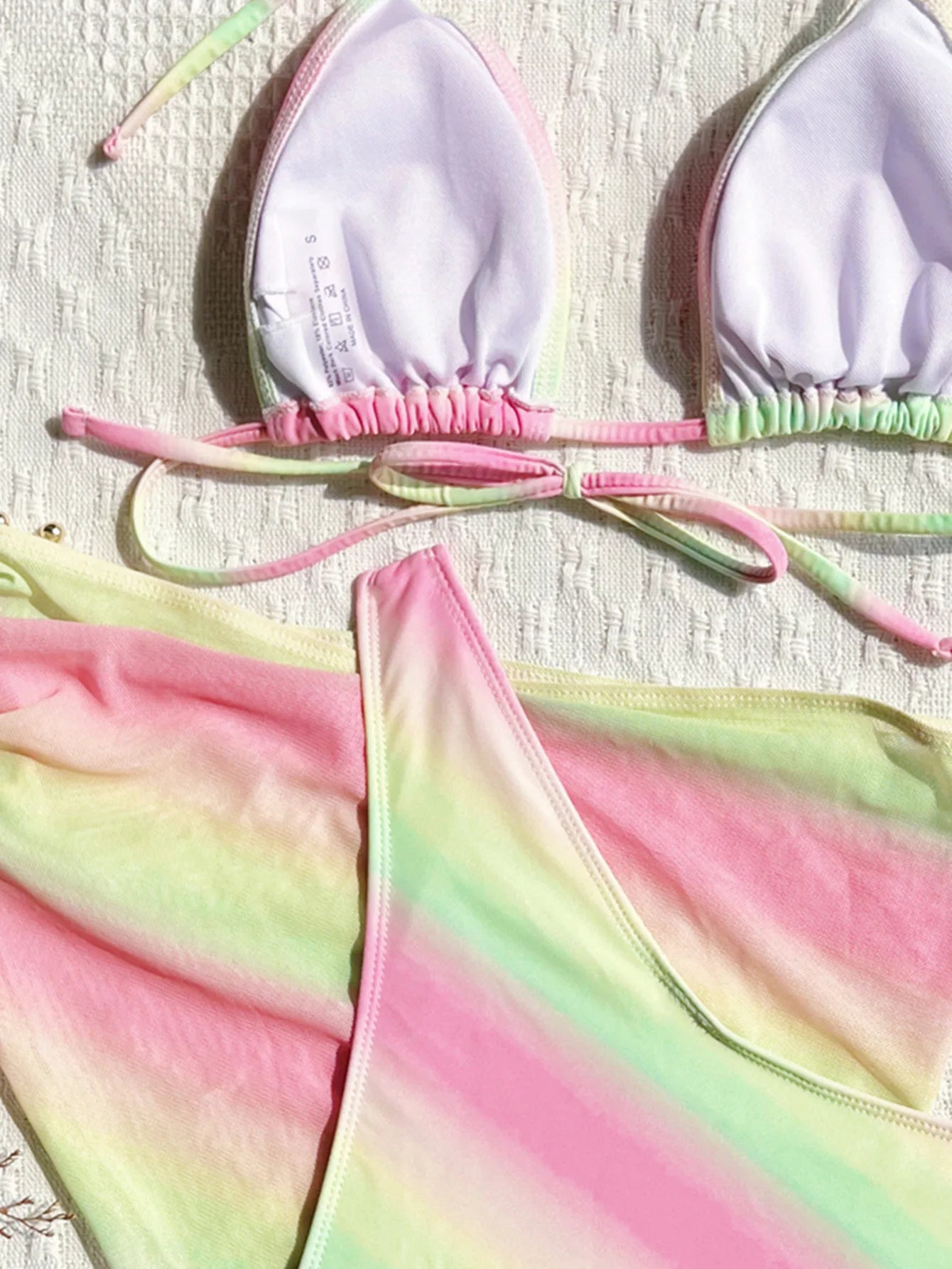 Triangle Bikini Set With Ombre Mini Skirt