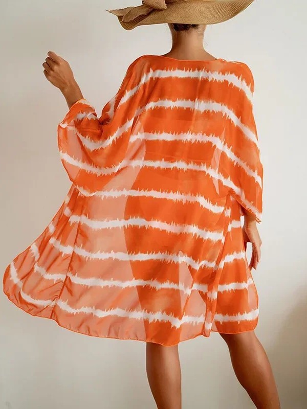 Strapless Bikini And Printed Cover-Up Set