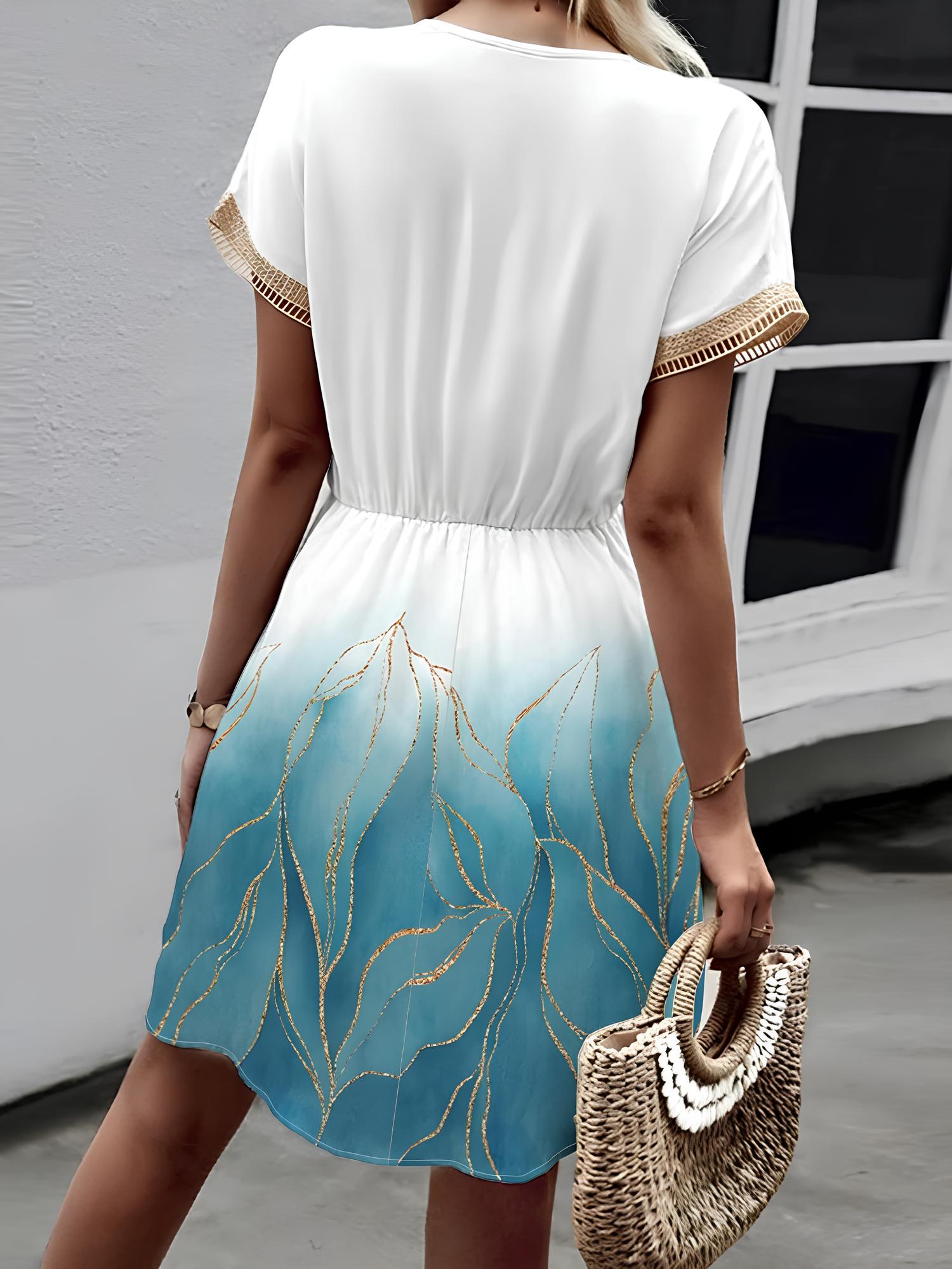 Short Cover-Up With Tie And Elegant Print