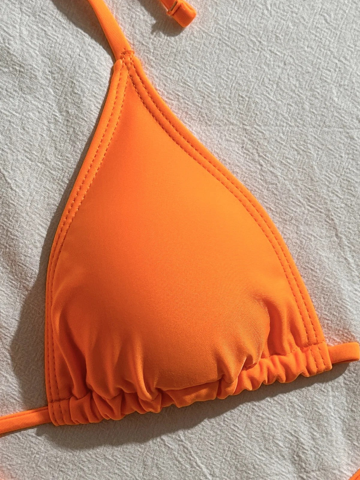 Triangle Bikini Set With Textured Long-Sleeve Top