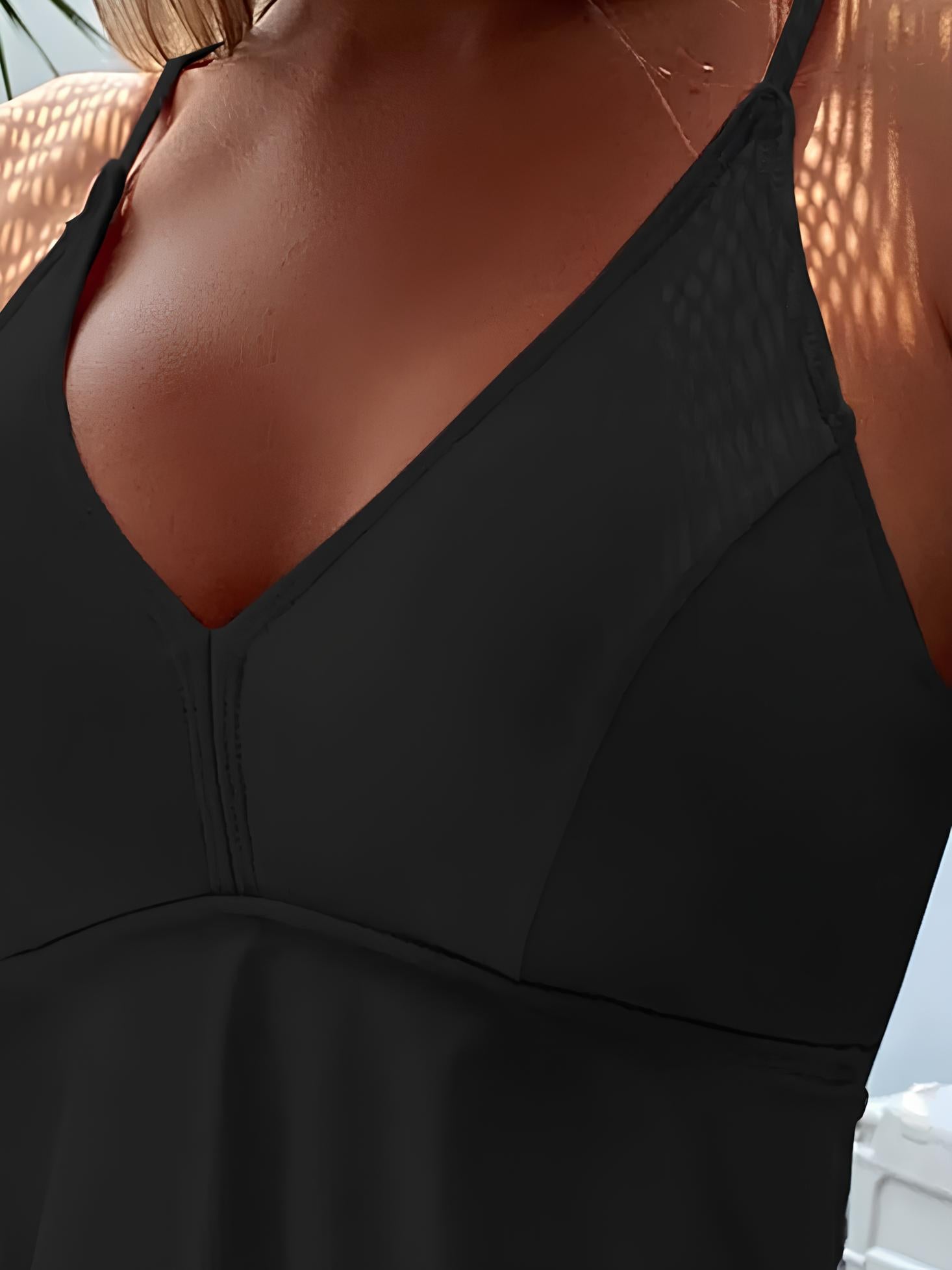 Tankini With Padding And Charming Layered Ruffles