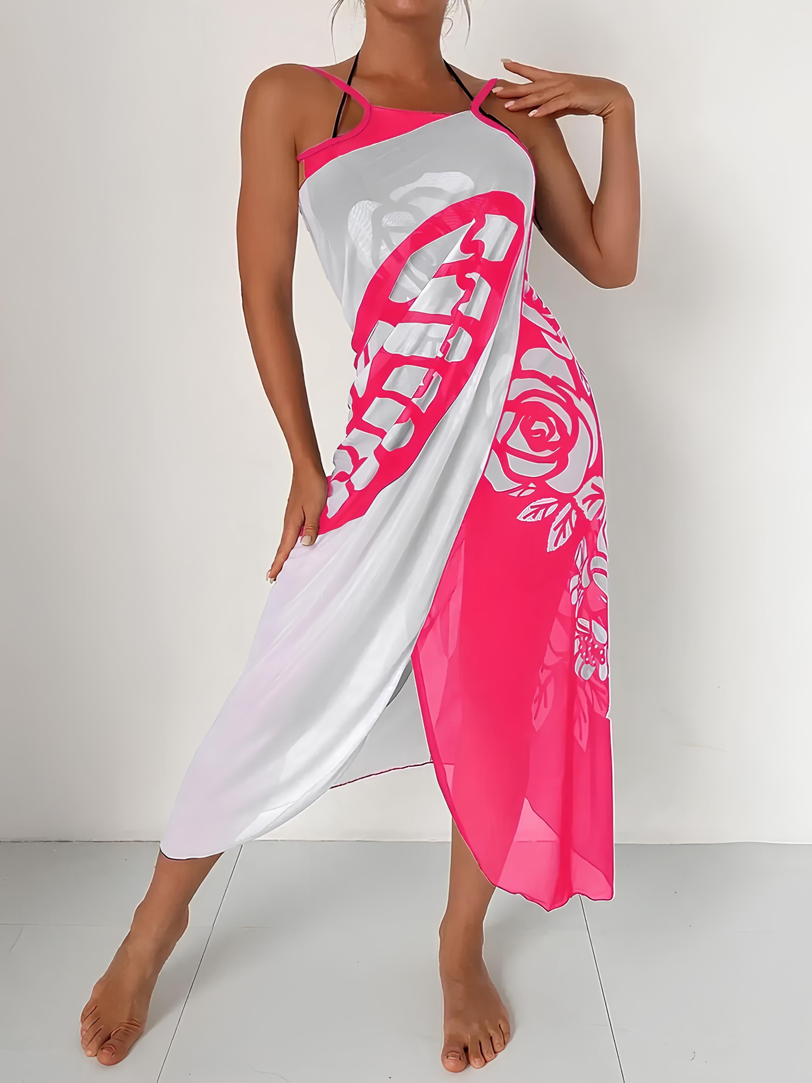 Butterfly Printed Cover-Up With Versatile Tie