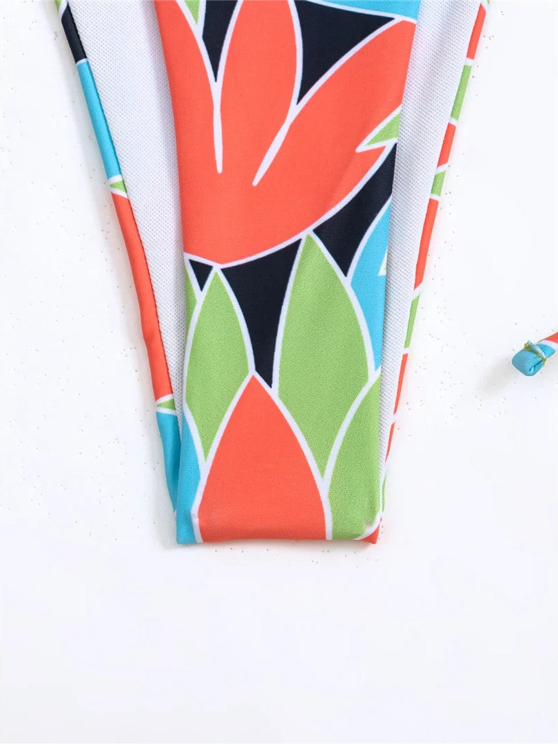 Printed Bikini With Structured Padding And Side Tie