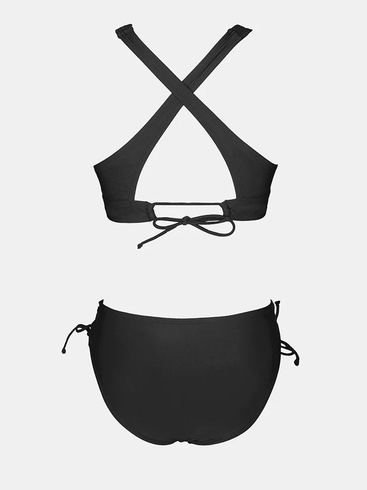 Bikini With Deep V-Neckline And Adjustable Sides