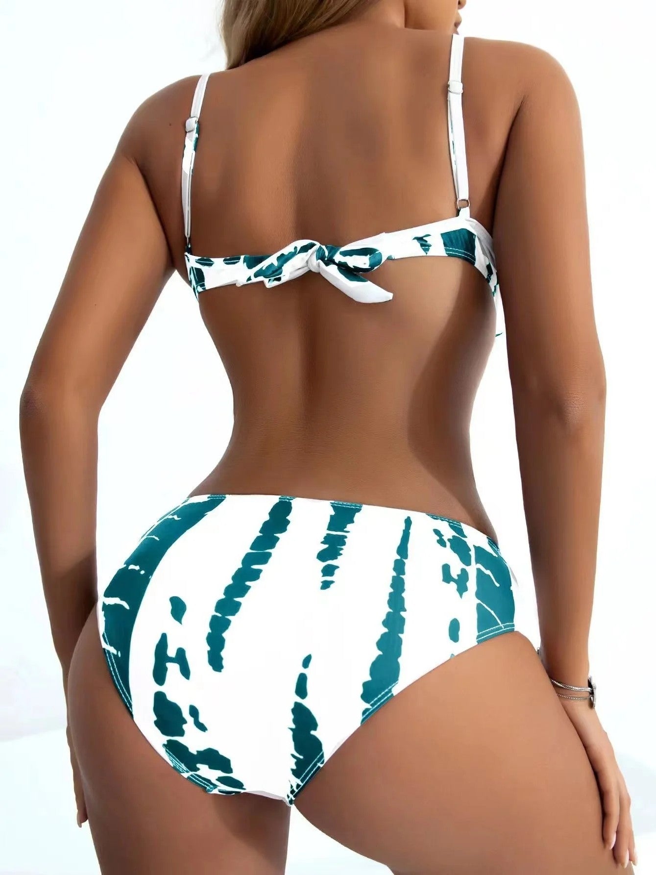 Printed Bikini With Structured Top And Twisted Detail