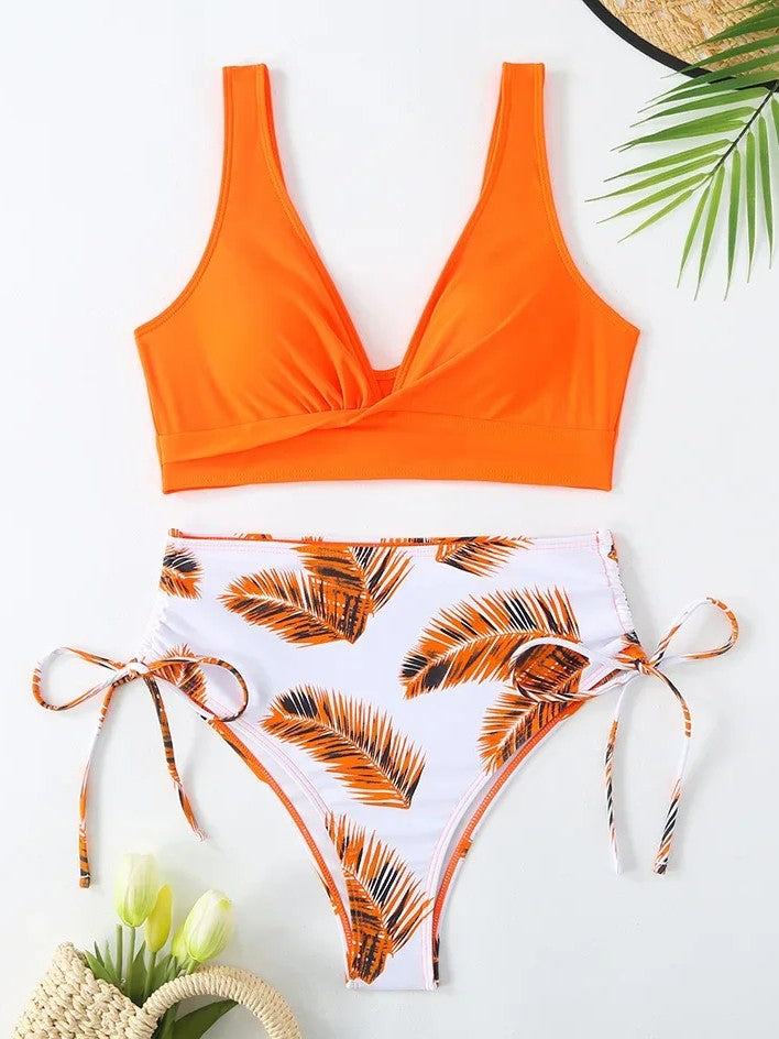High-Waisted Printed Bikini With Adjustable Sides