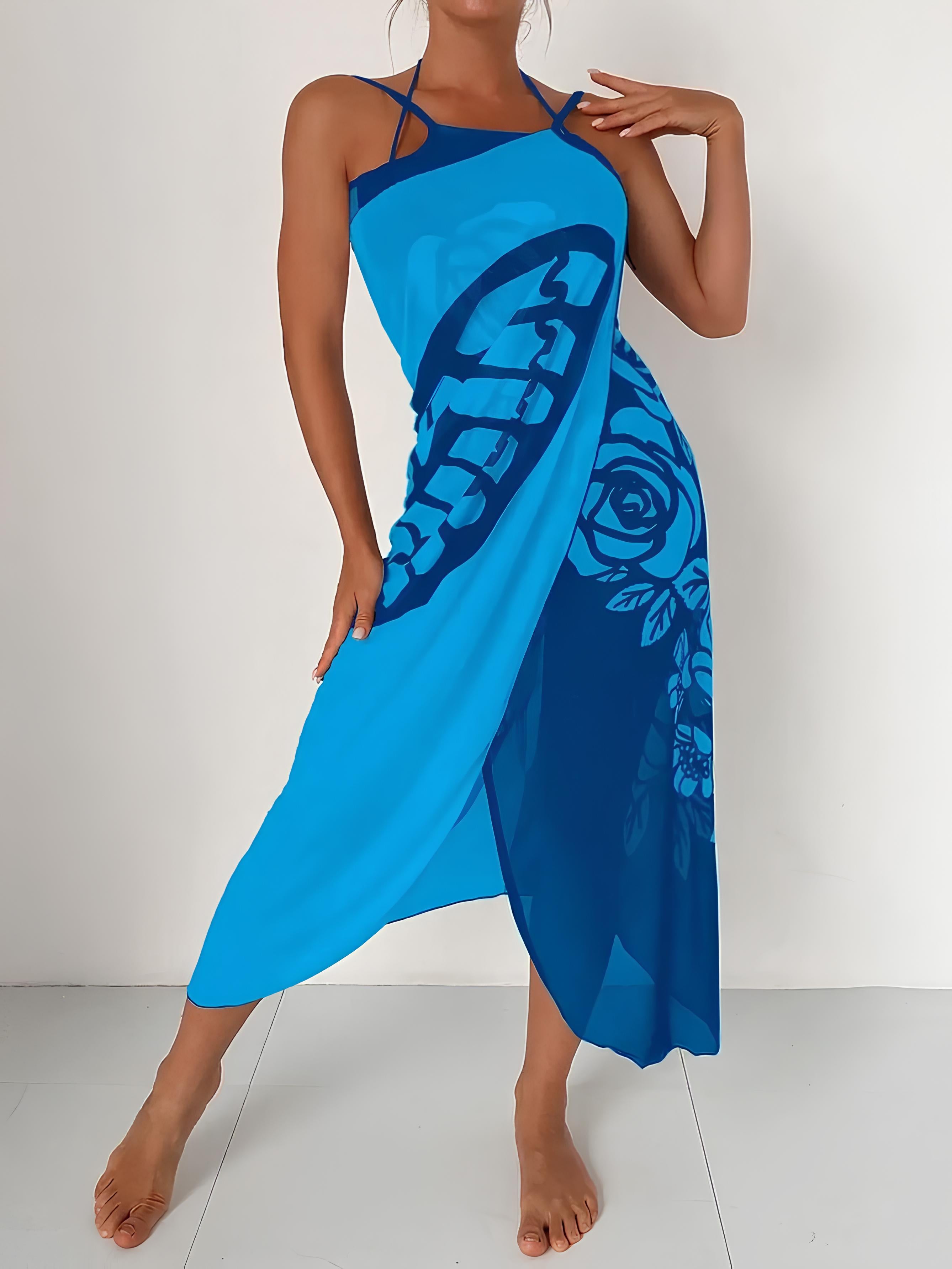 Butterfly Printed Cover-Up With Versatile Tie