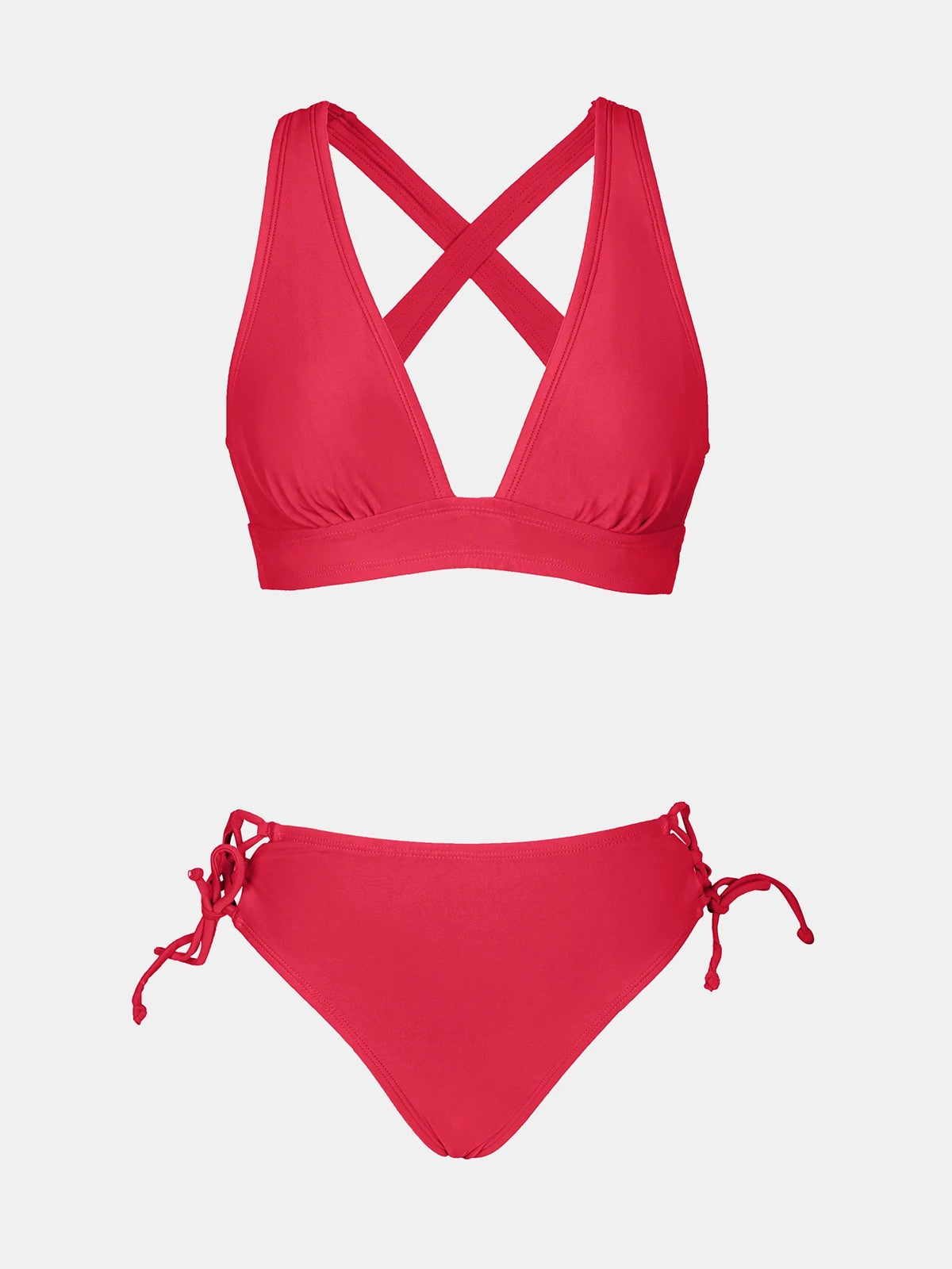 Bikini With Deep V-Neckline And Adjustable Sides