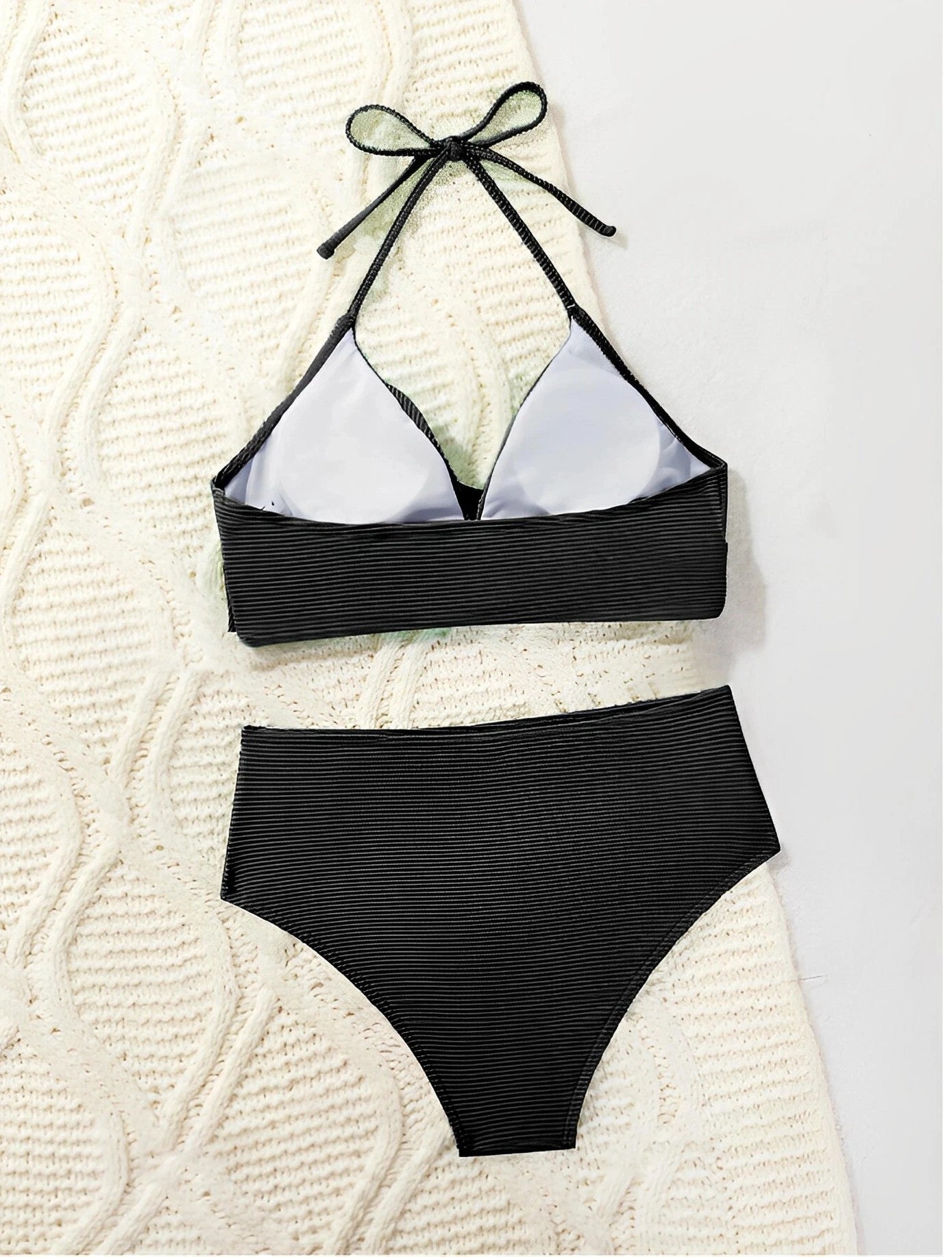 High-Waisted Textured Bikini With Wrap Top