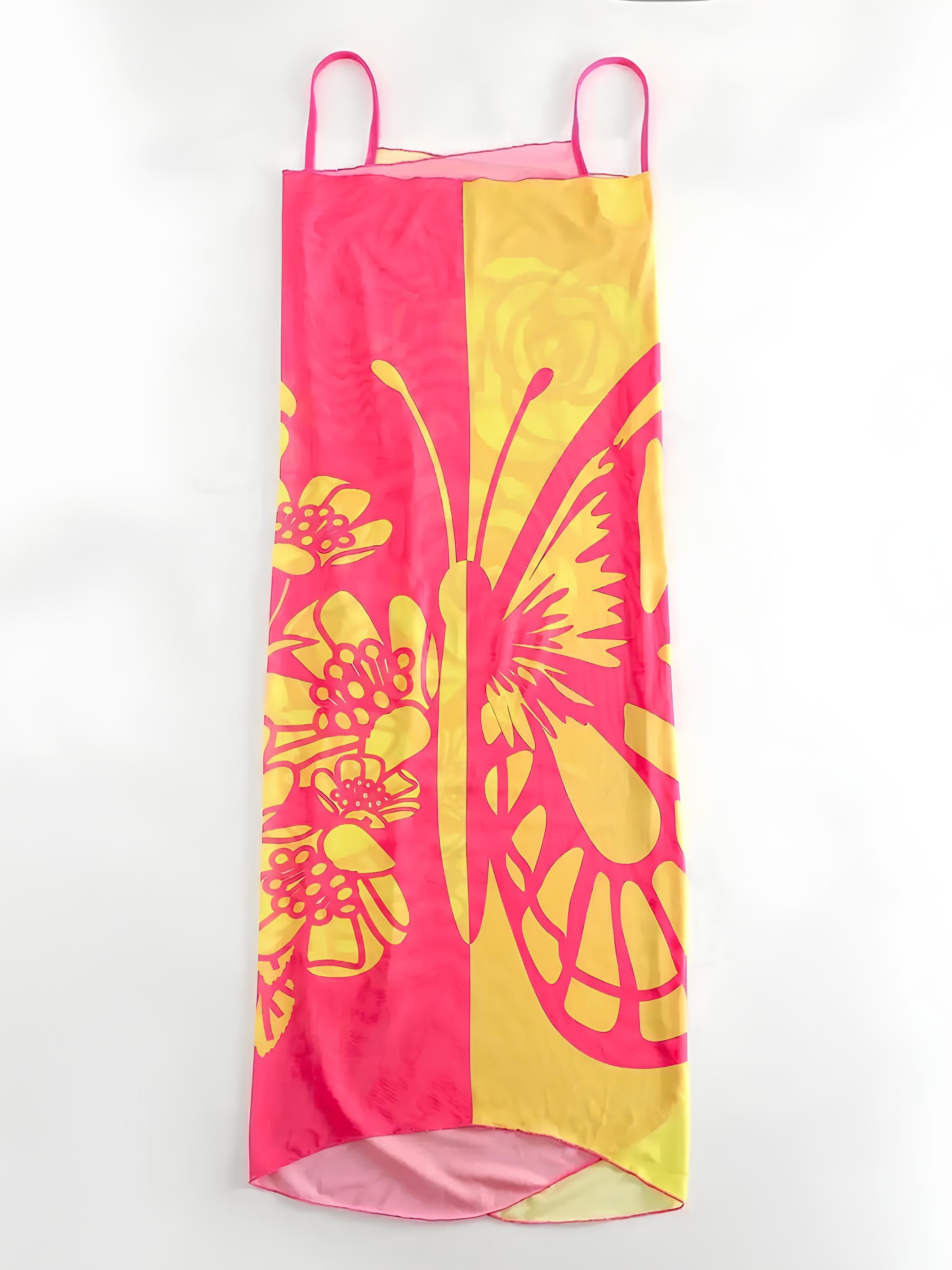 Butterfly Printed Cover-Up With Versatile Tie