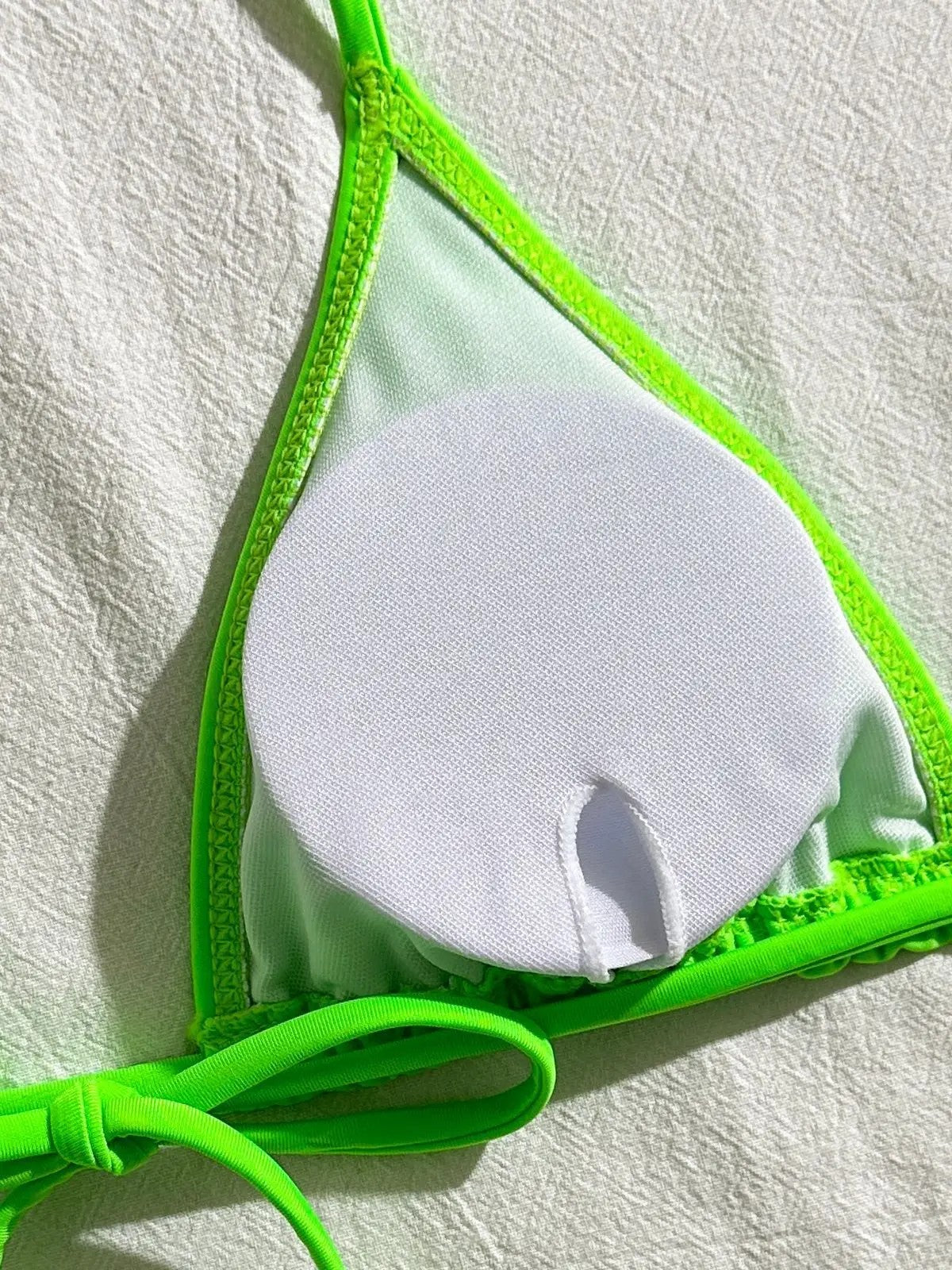 Triangle Bikini Set With Textured Long-Sleeve Top