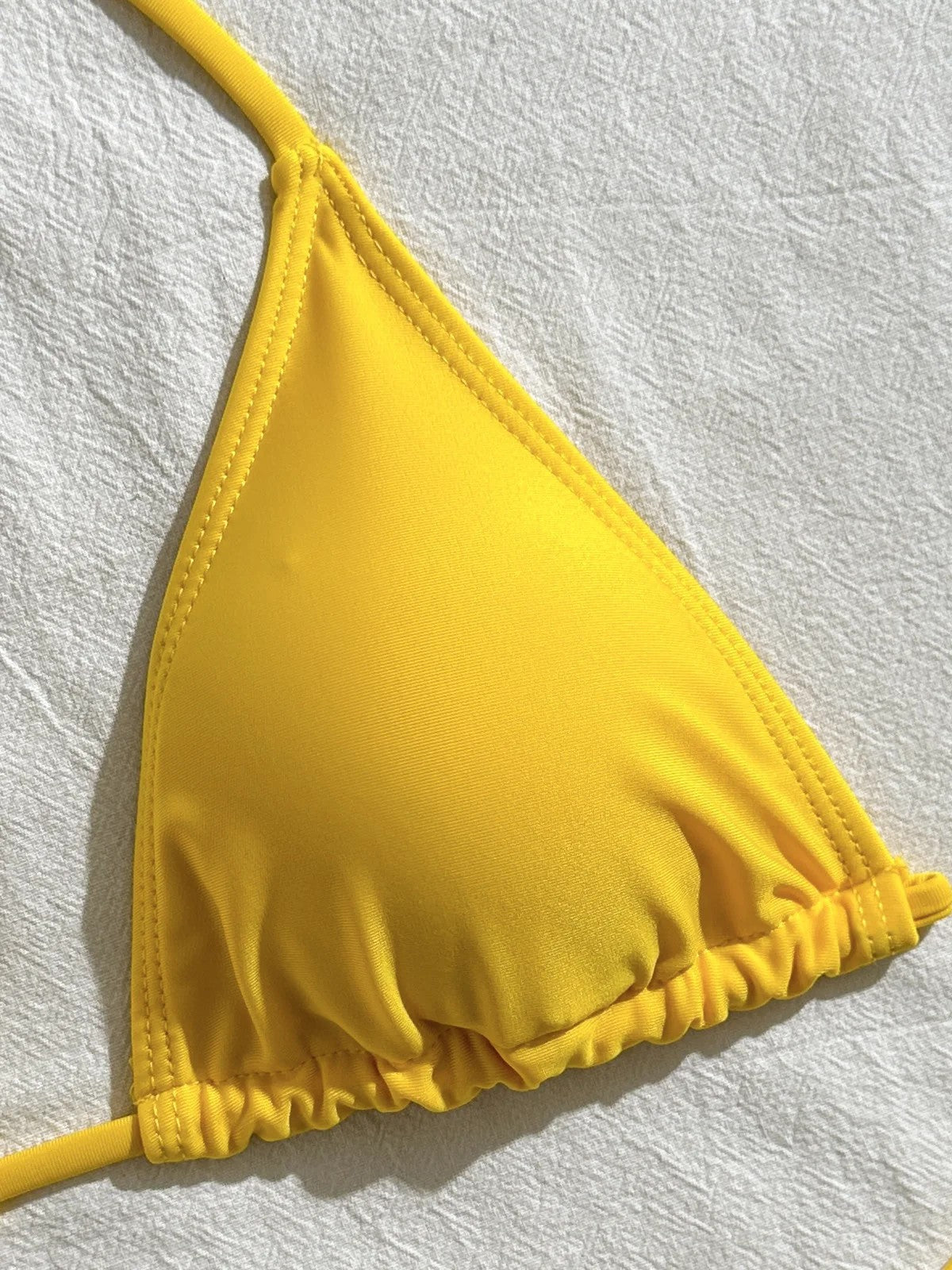 Triangle Bikini Set With Textured Long-Sleeve Top