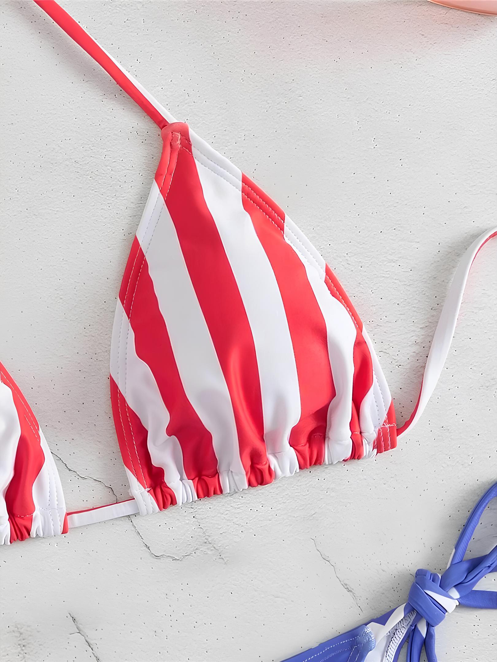 Printed Triangle Bikini With Side Tie