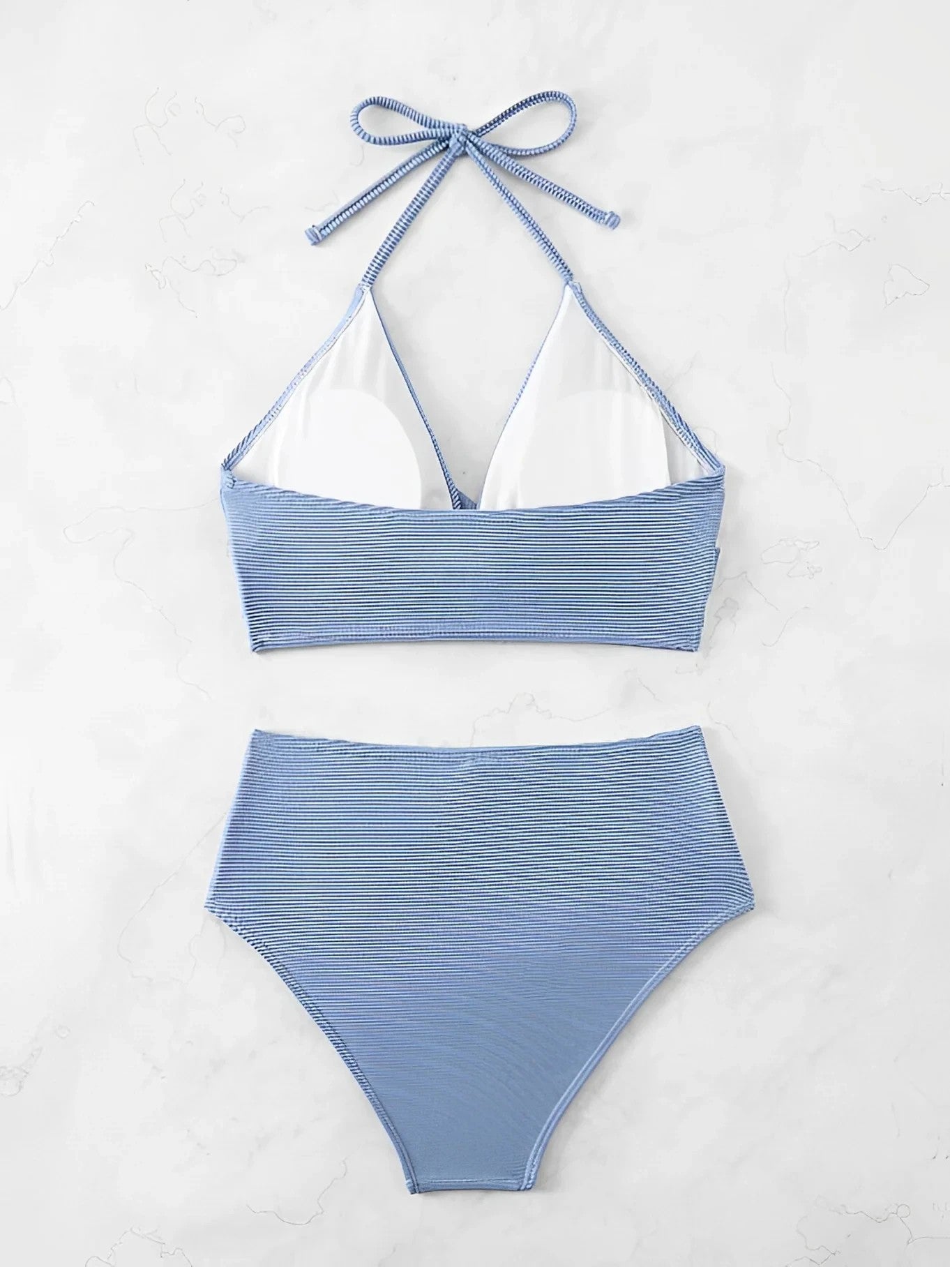 High-Waisted Textured Bikini With Wrap Top