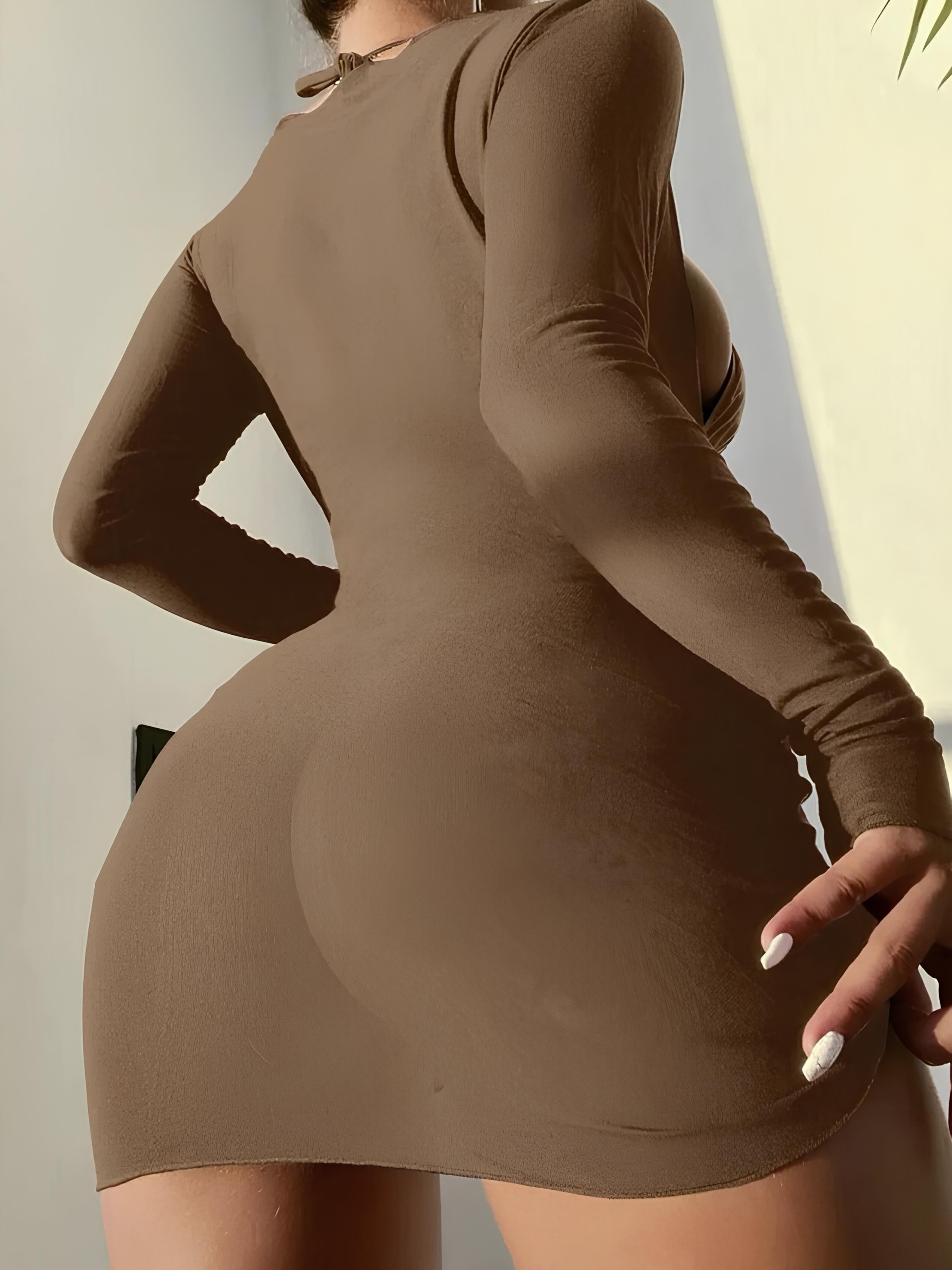 Bikini And Long-Sleeve Cover-Up Set With Draping