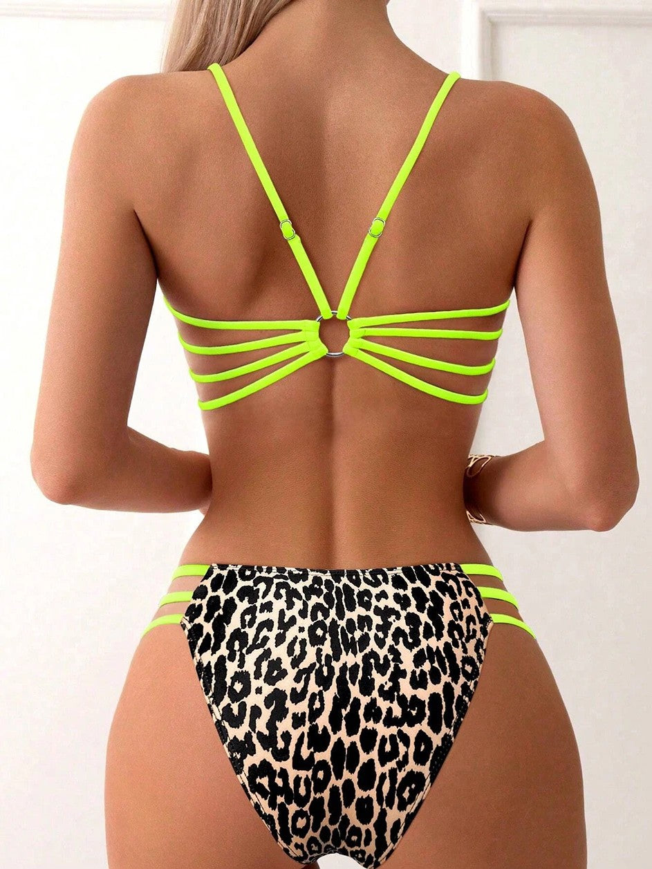 High-Waisted Animal Print Bikini With Side Details