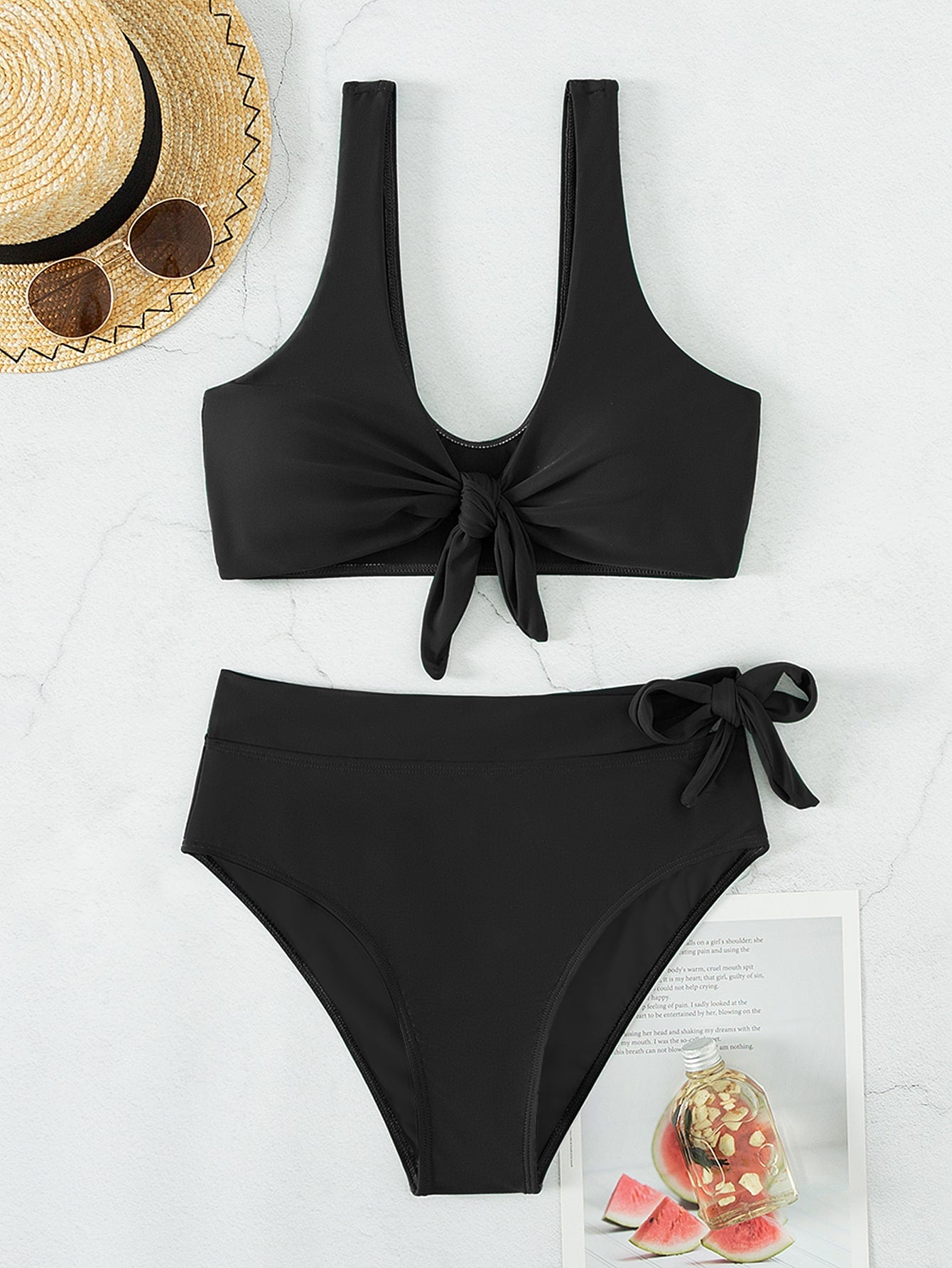 High-Waisted Bikini With Front And Side Tie