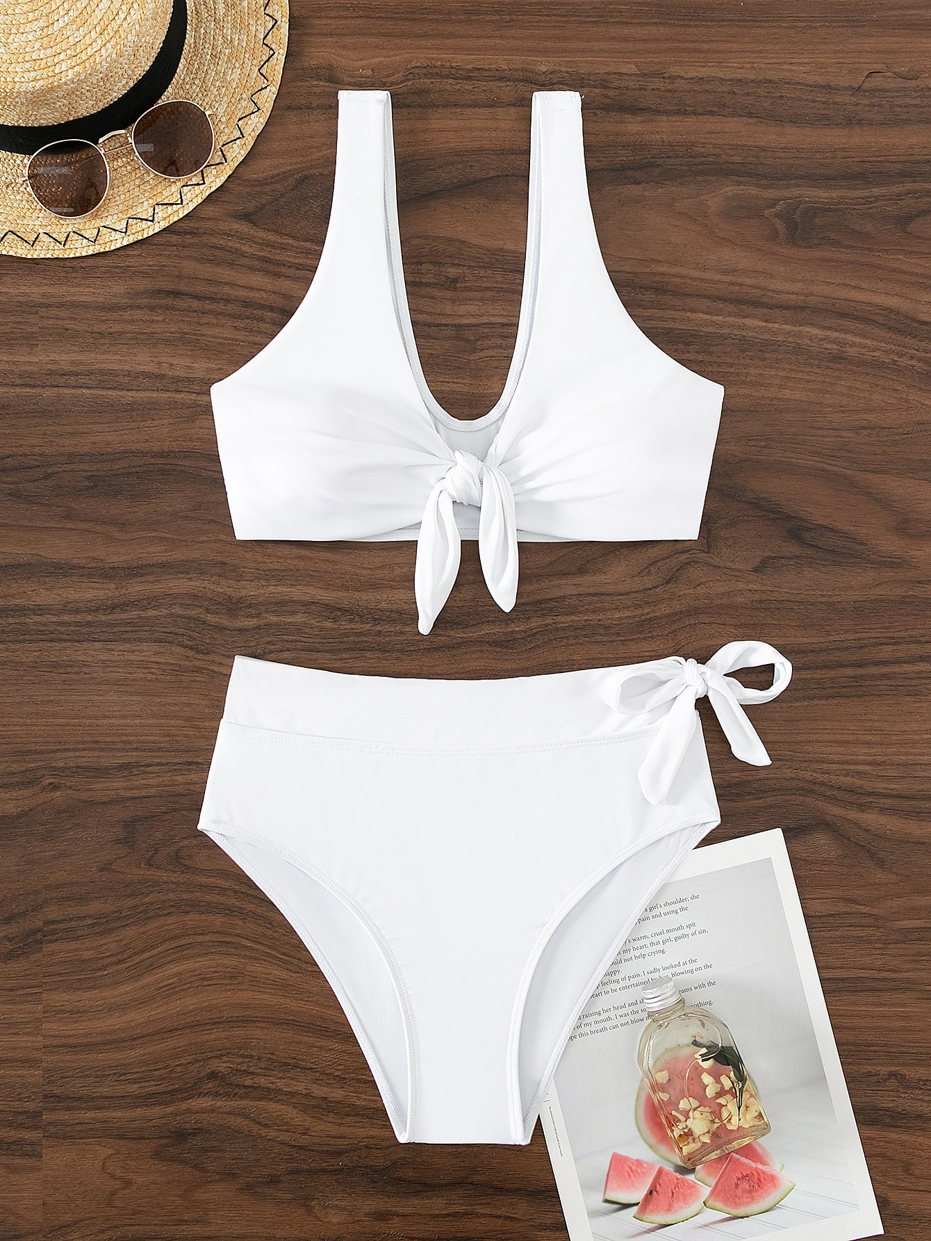 High-Waisted Bikini With Front And Side Tie