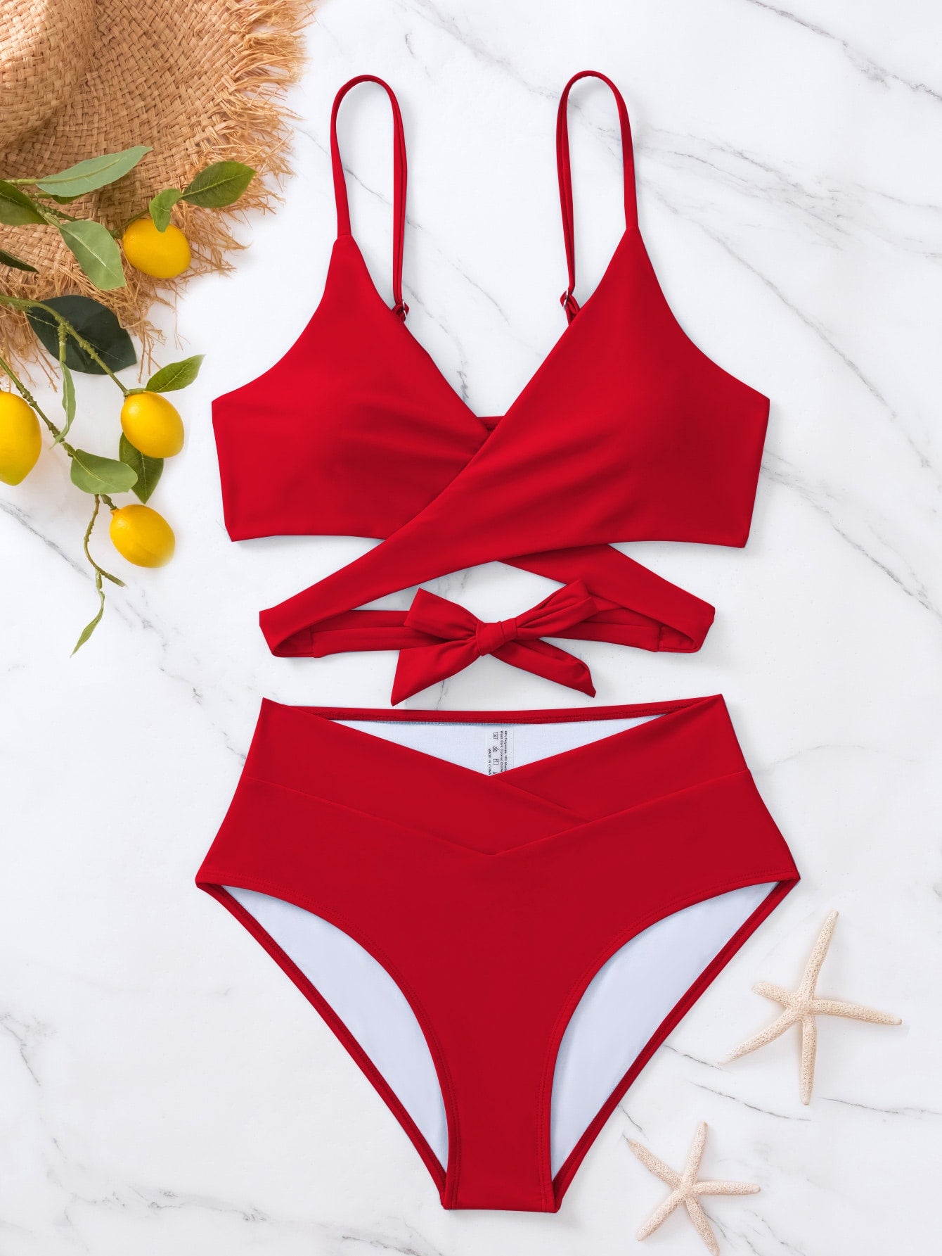 High-Waisted Bikini With Cutouts And Wrap Top