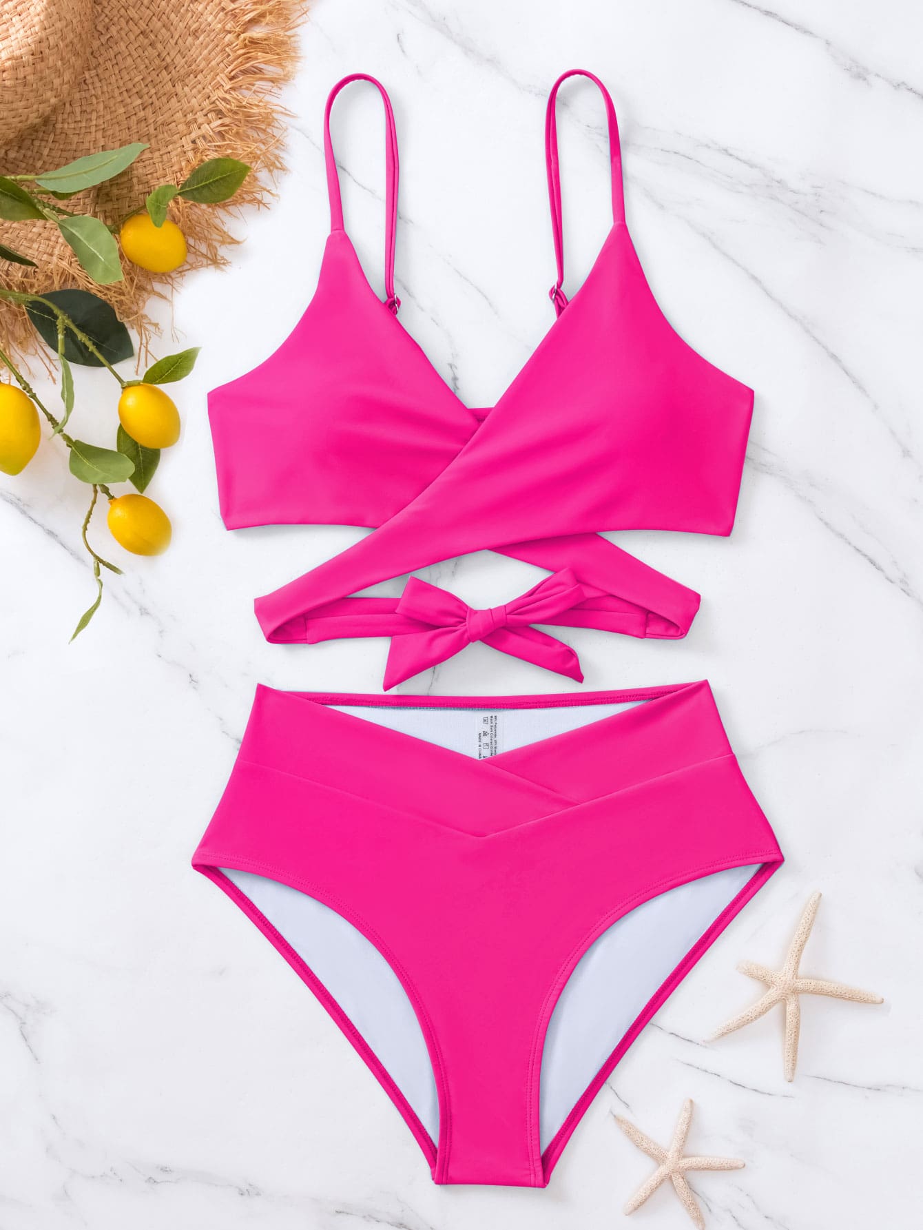 High-Waisted Bikini With Cutouts And Wrap Top