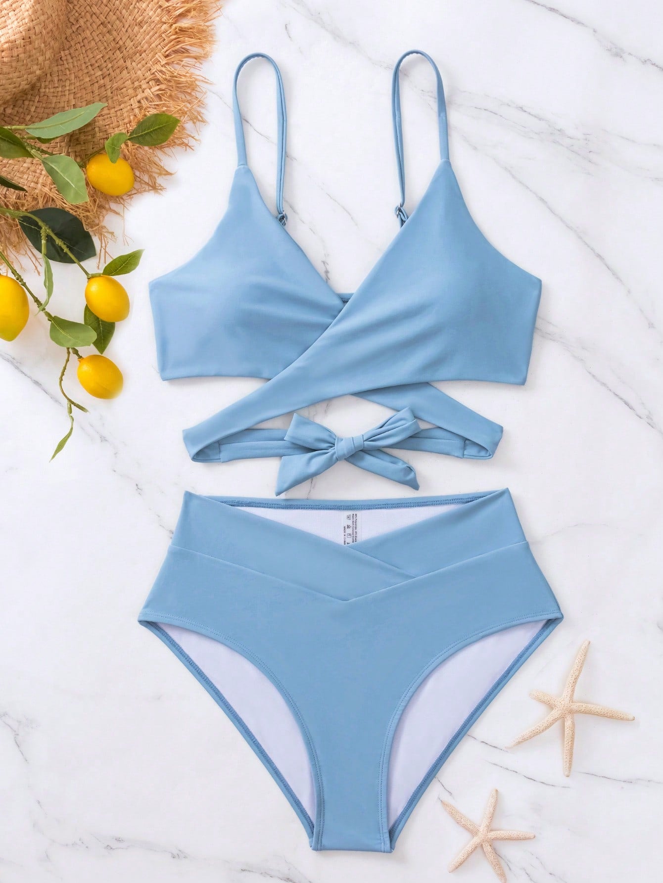 High-Waisted Bikini With Cutouts And Wrap Top