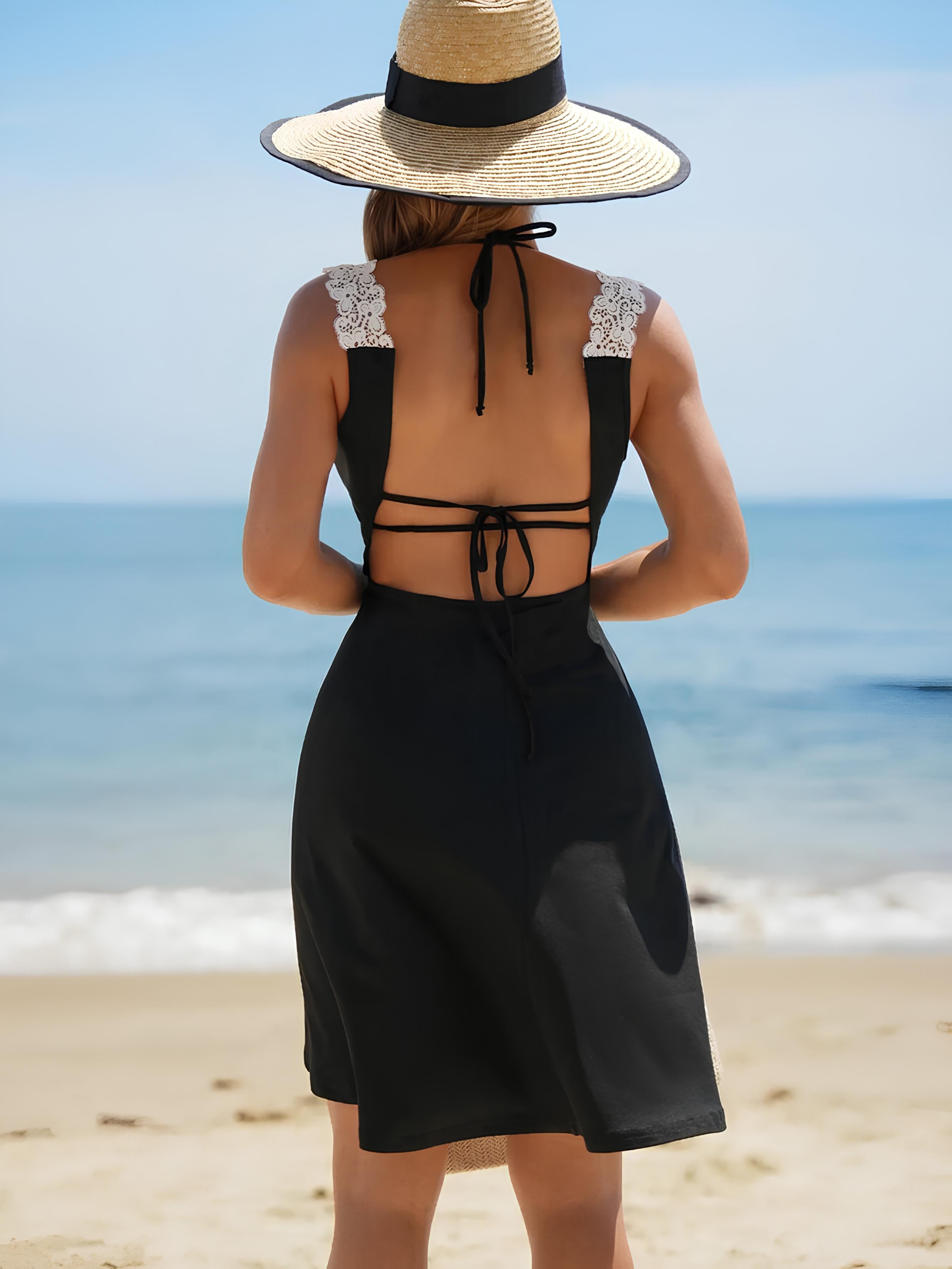 Asymmetrical Cover-Up With Slit And Ring Detail