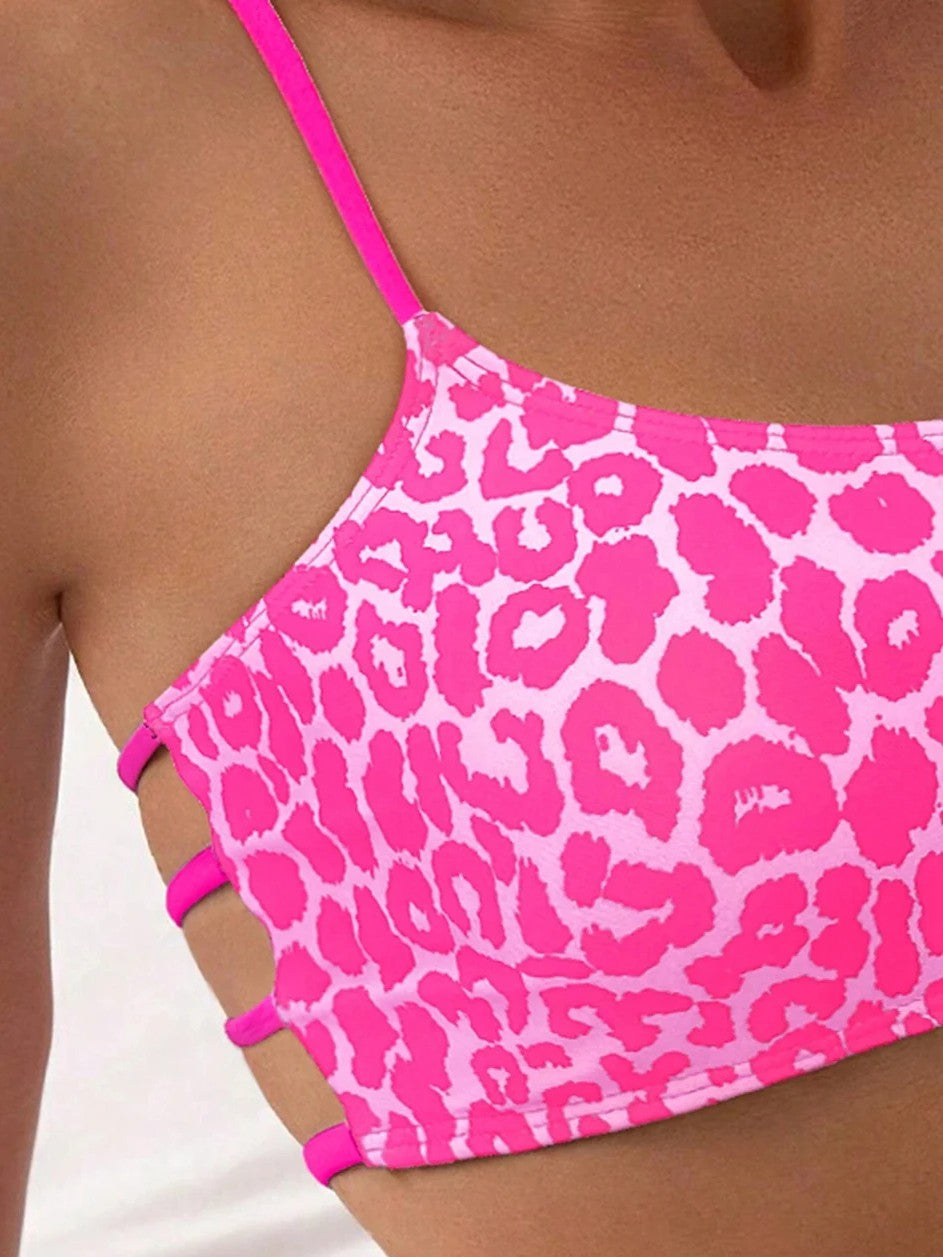 High-Waisted Animal Print Bikini With Side Details