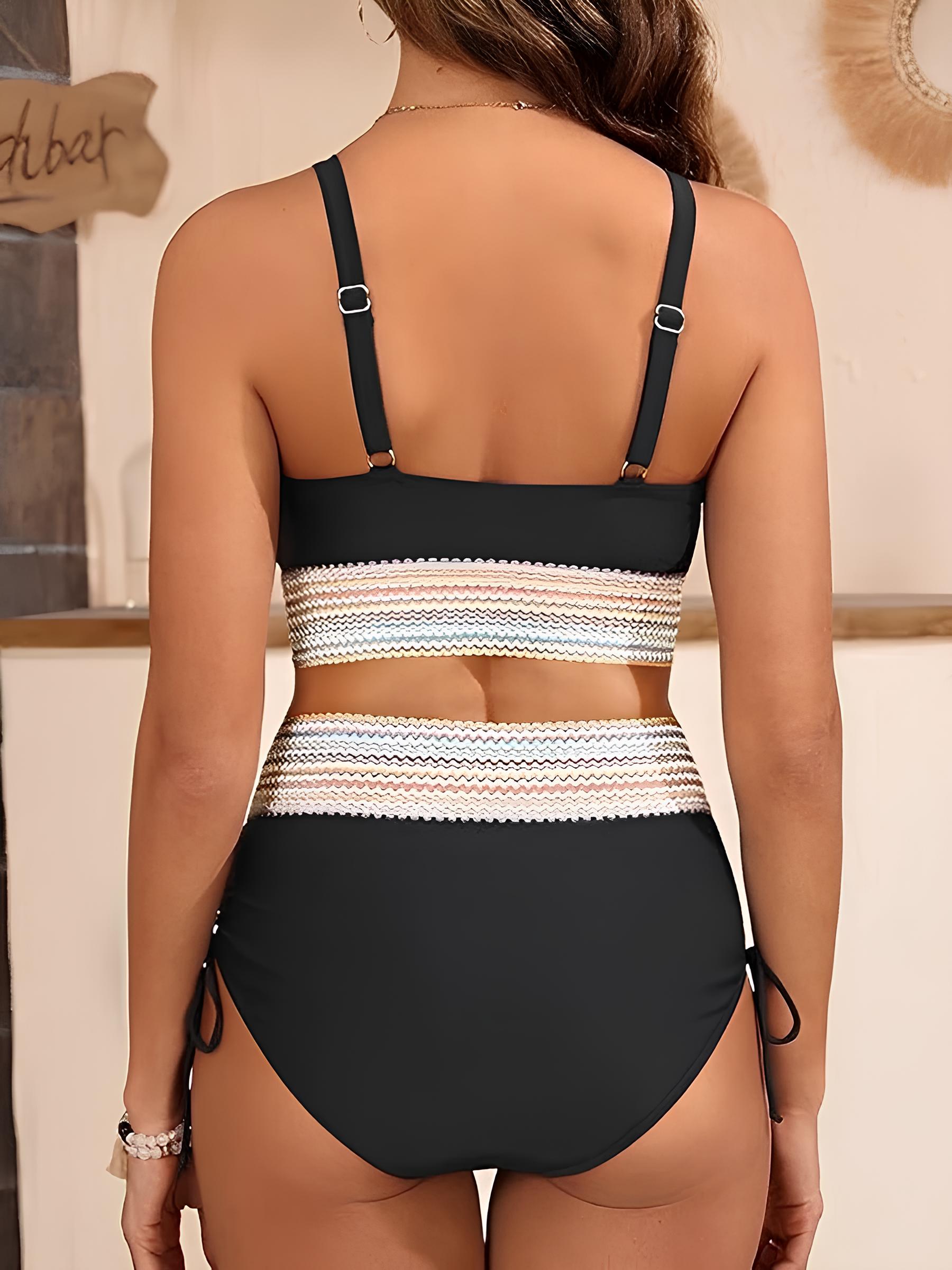 High-Waisted Bikini With Side Tie And Crossed Top