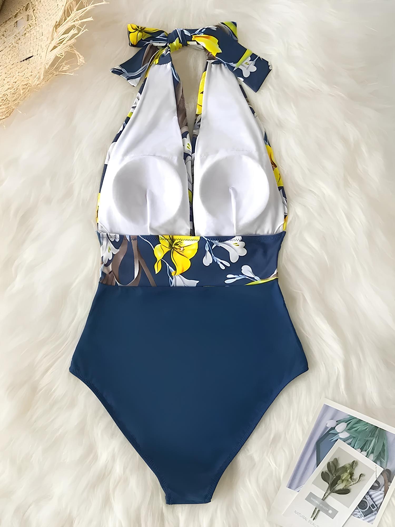 Swimsuit With Deep V-Neckline And Draped Fit
