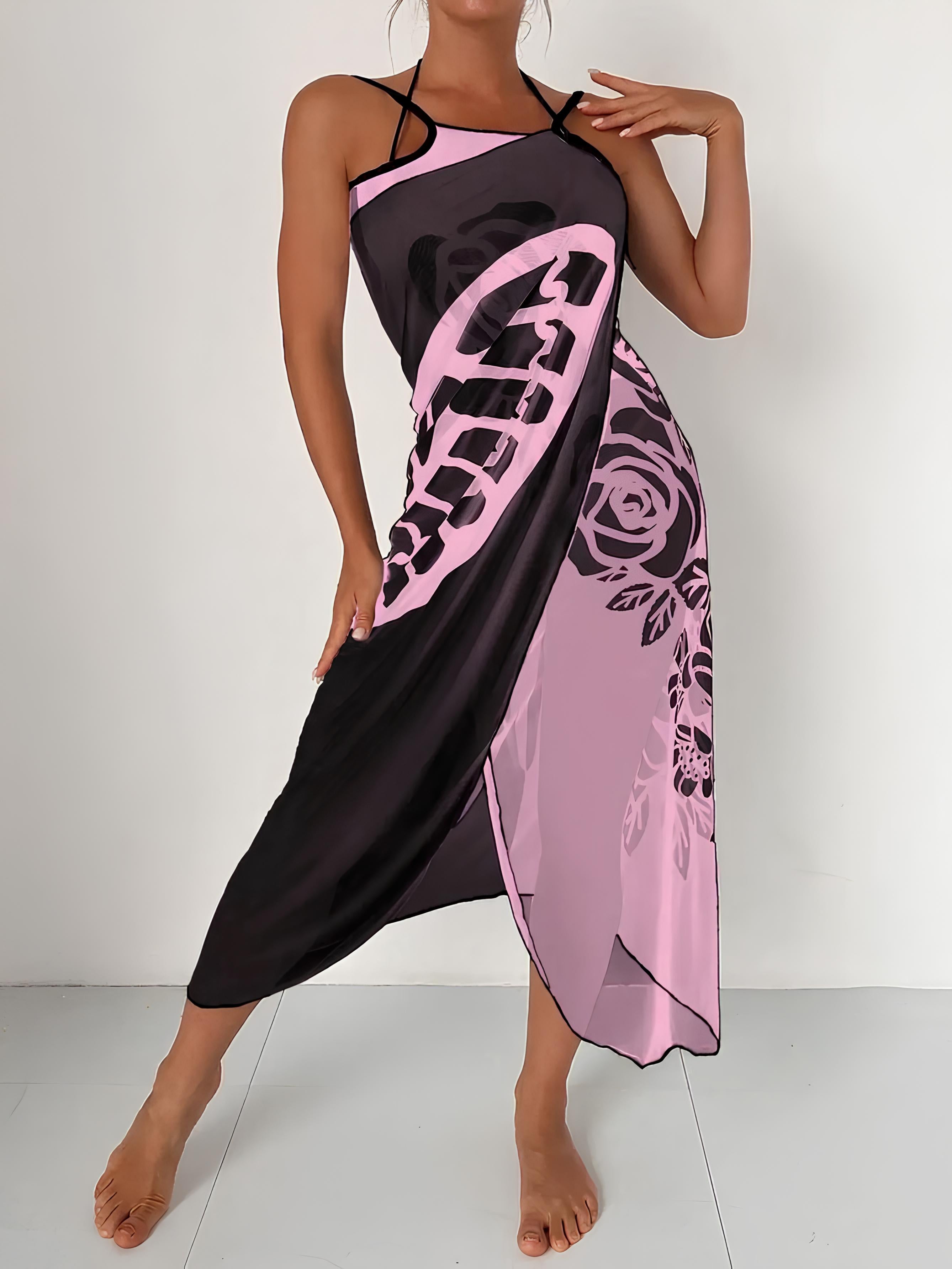 Butterfly Printed Cover-Up With Versatile Tie