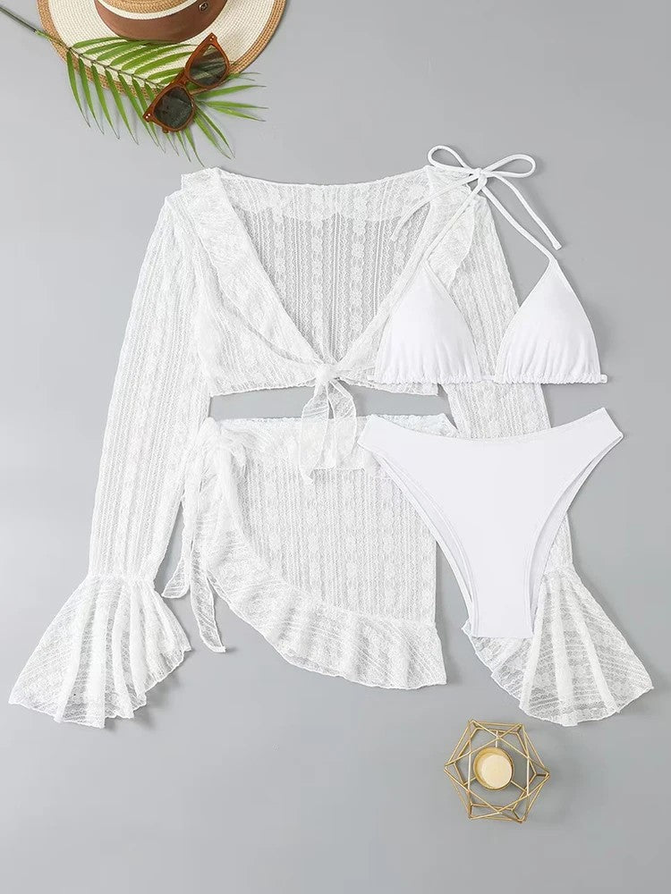 Triangle Bikini Set With Top And Tulle Skirt