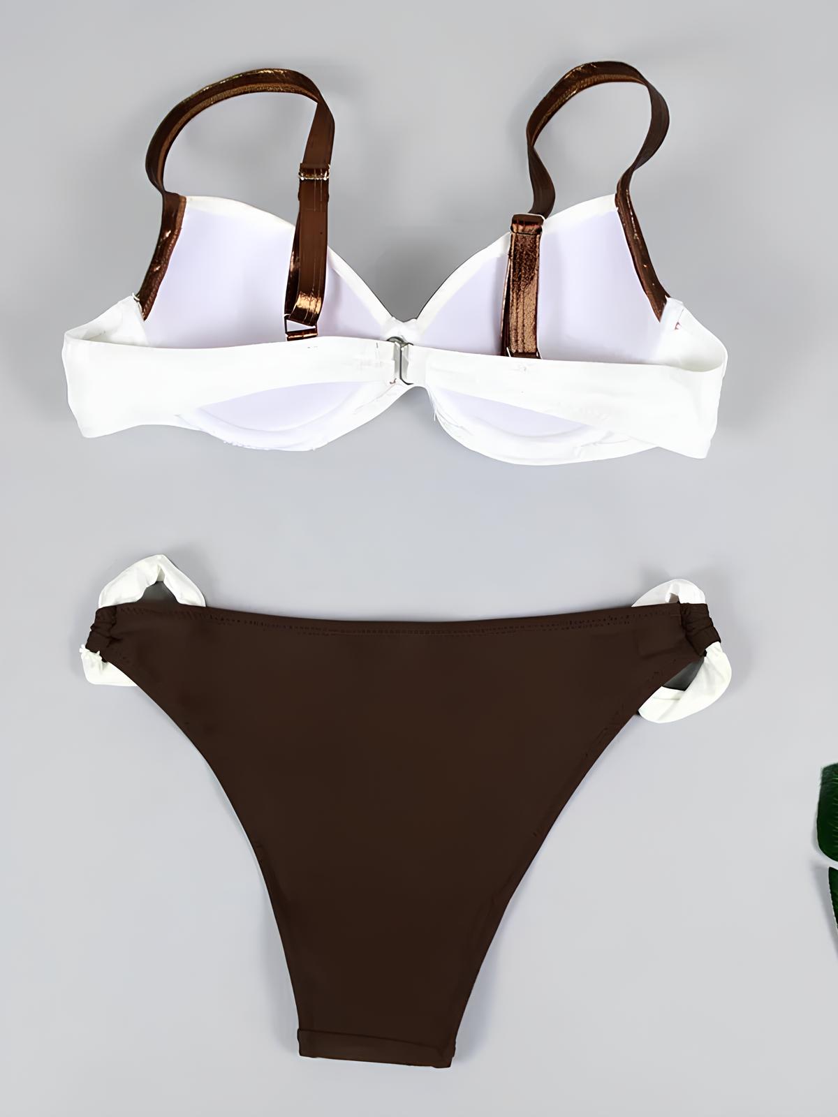 Two-Tone Bikini With Structured Padding And Draped Detail